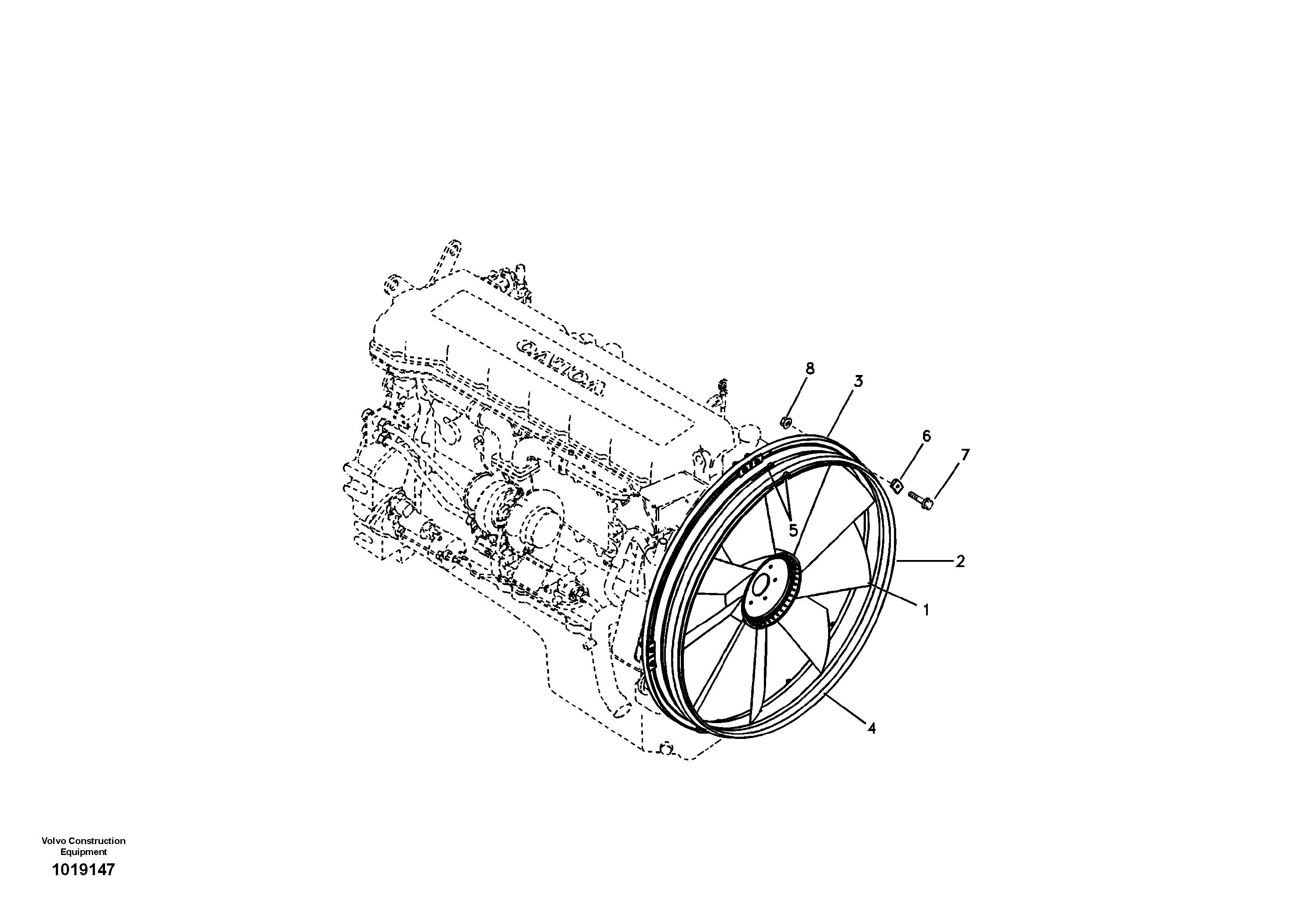 Схема запчастей Volvo EC700B - 35002 Cooling fan mounting EC700B