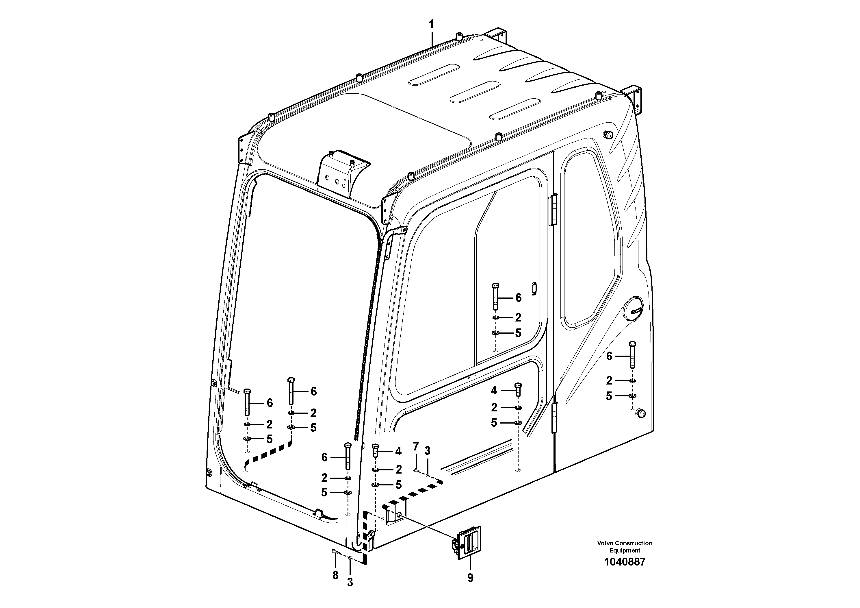 Схема запчастей Volvo EC200B PRIME S/N 30001- - 102800 Cab mount 