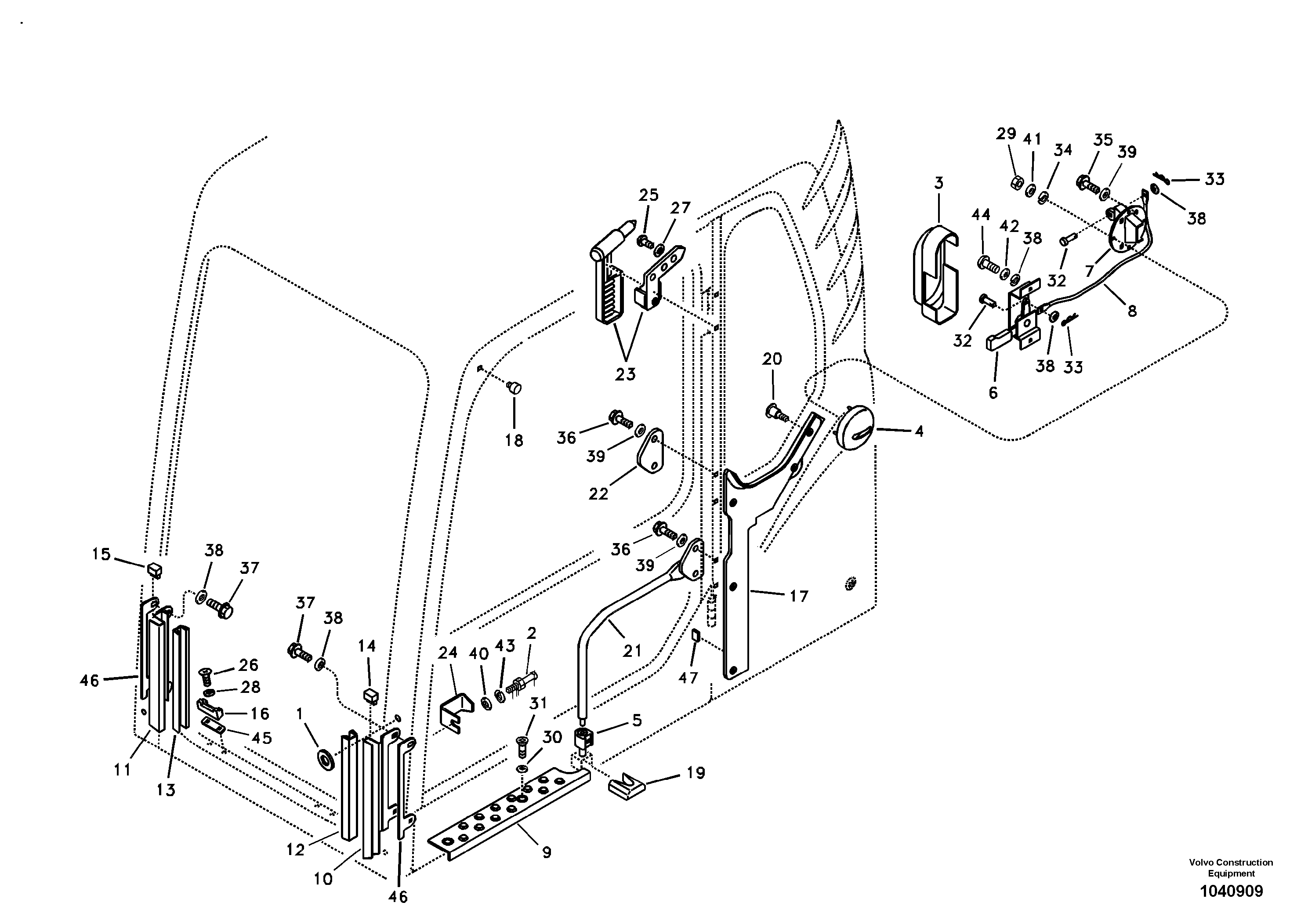 Схема запчастей Volvo EC200B PRIME S/N 30001- - 103054 Operators cab 