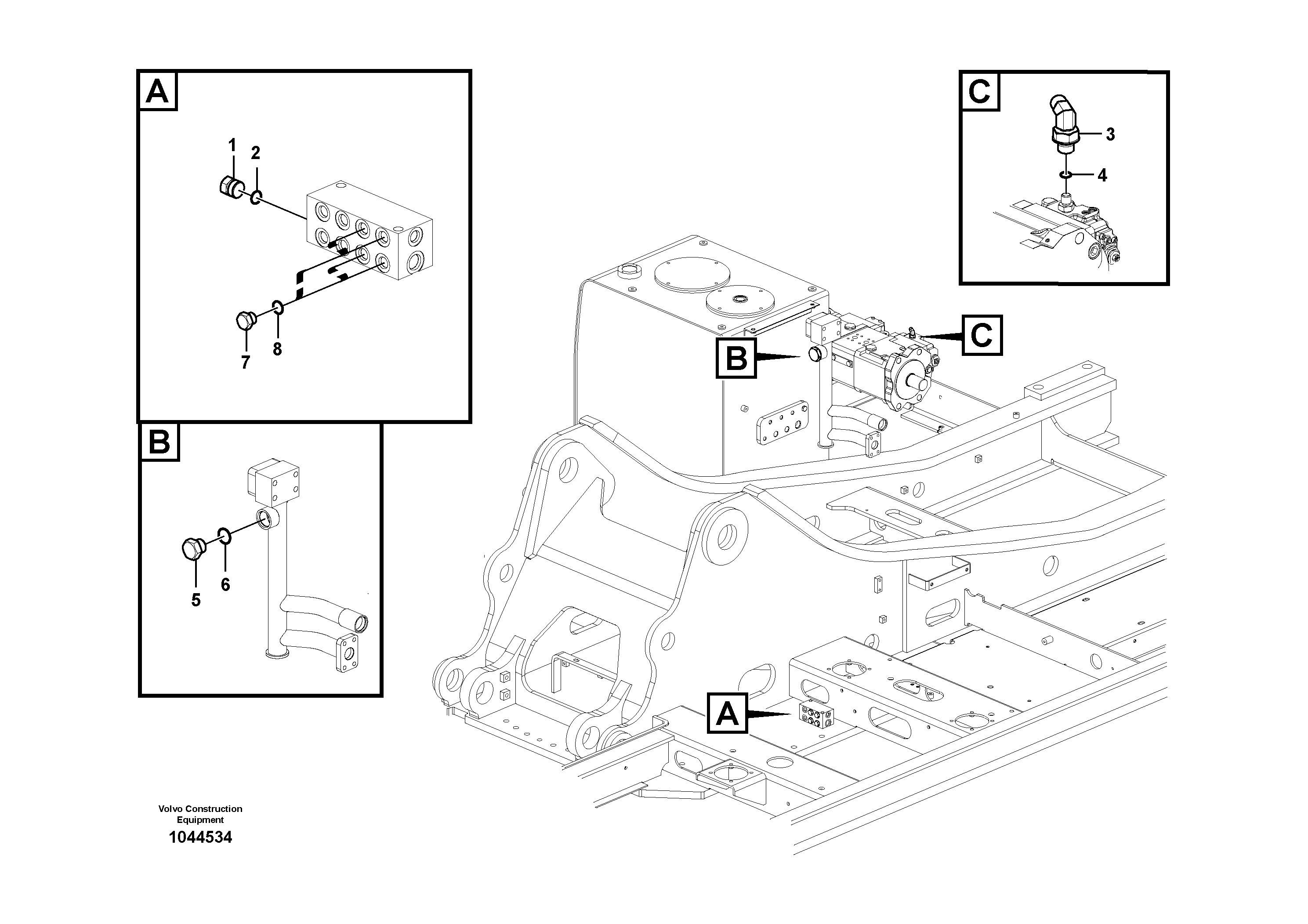 Схема запчастей Volvo EC200B PRIME S/N 30001- - 97556 Servo system, hammer and shear 