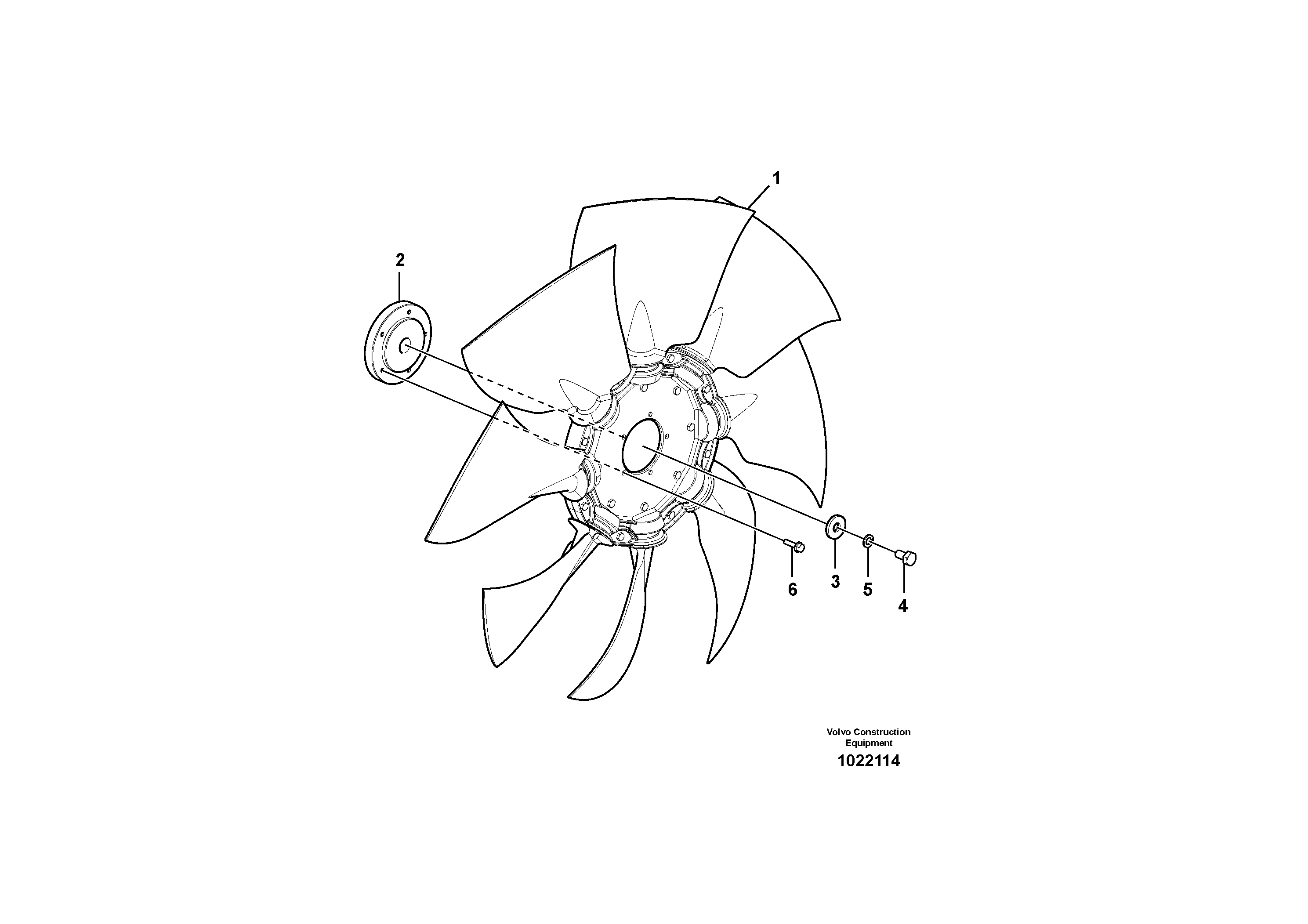 Схема запчастей Volvo EC210C - 26277 Cooling fan mounting EC210C