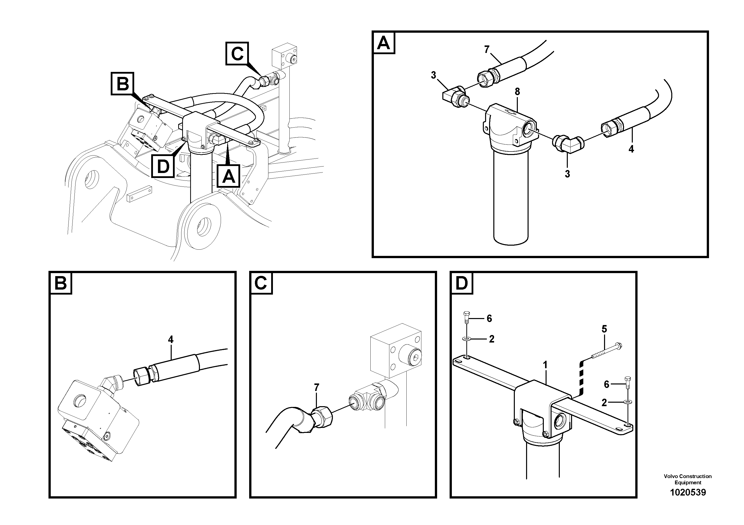 Схема запчастей Volvo EC210C - 41187 Working hydraulic, hammer and shear for return filter EC210C