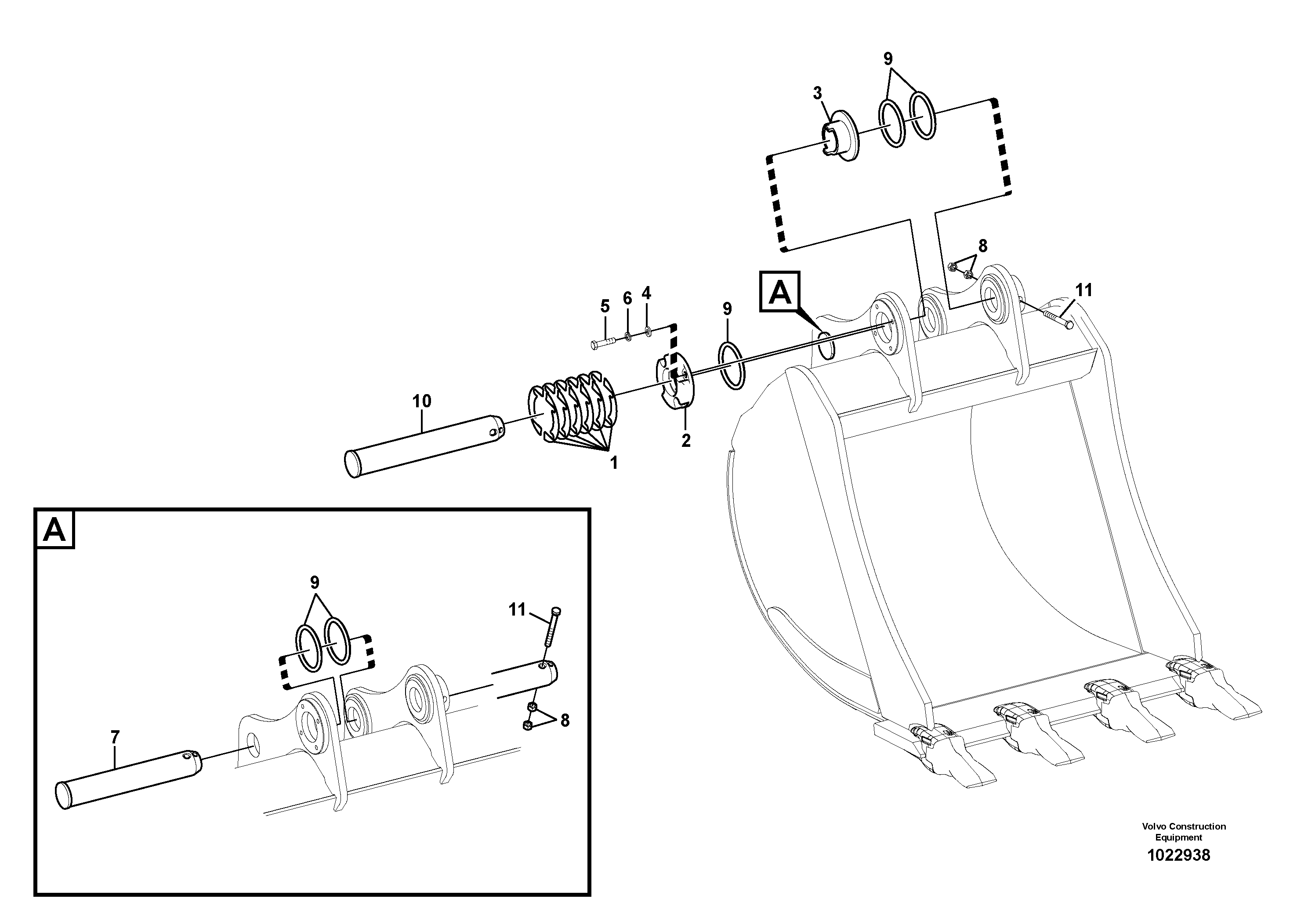 Схема запчастей Volvo EC210C - 8225 Links to bucket EC210C