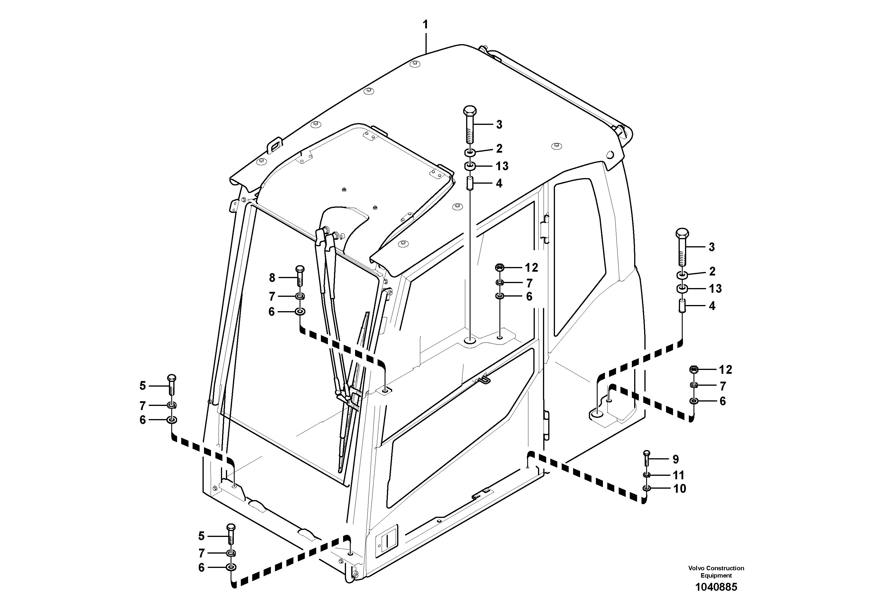 Схема запчастей Volvo EC210C - 13211 Cab mount EC210C