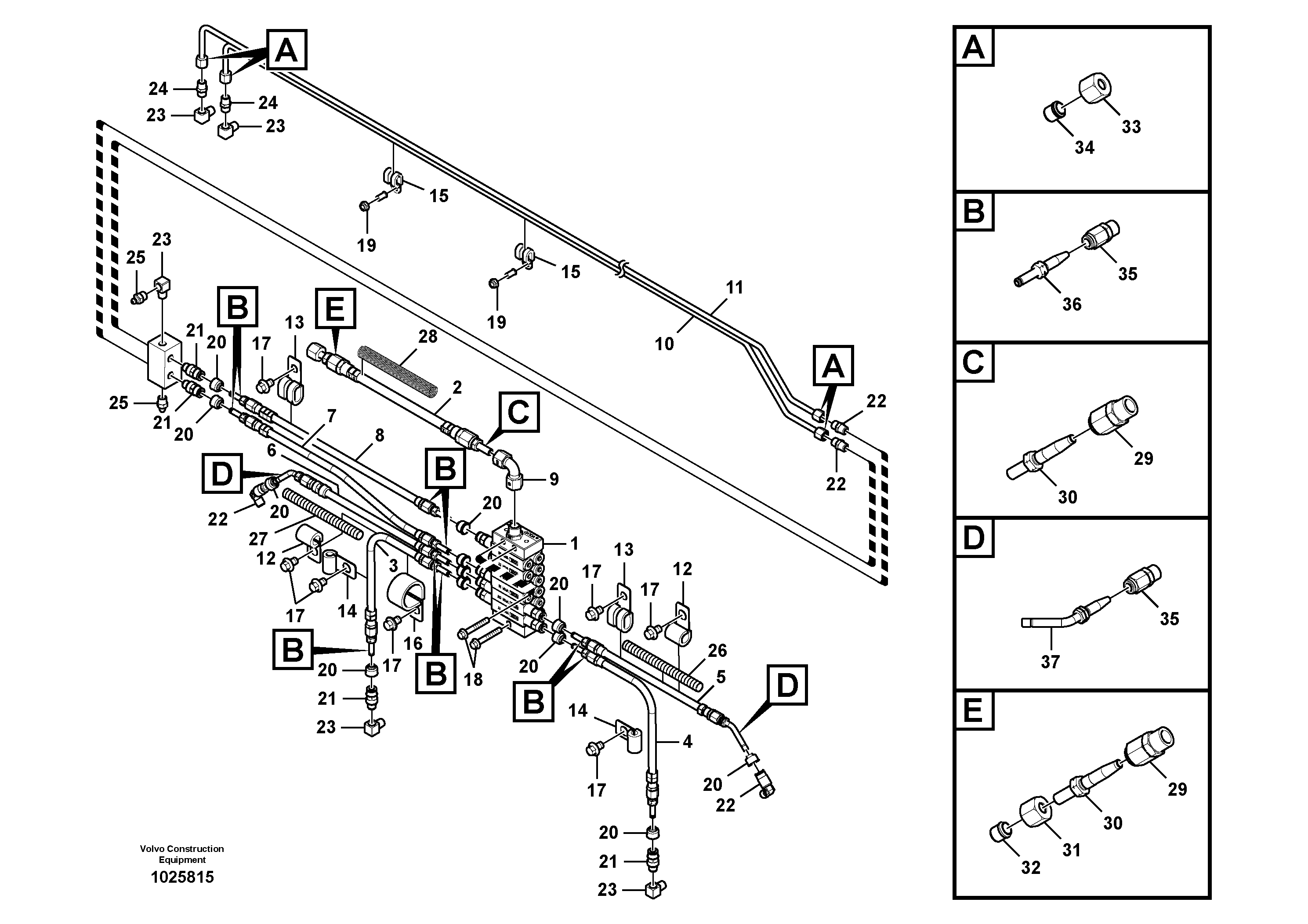 Схема запчастей Volvo EC210C - 54578 Automatic lubricating system, dipper arm EC210C