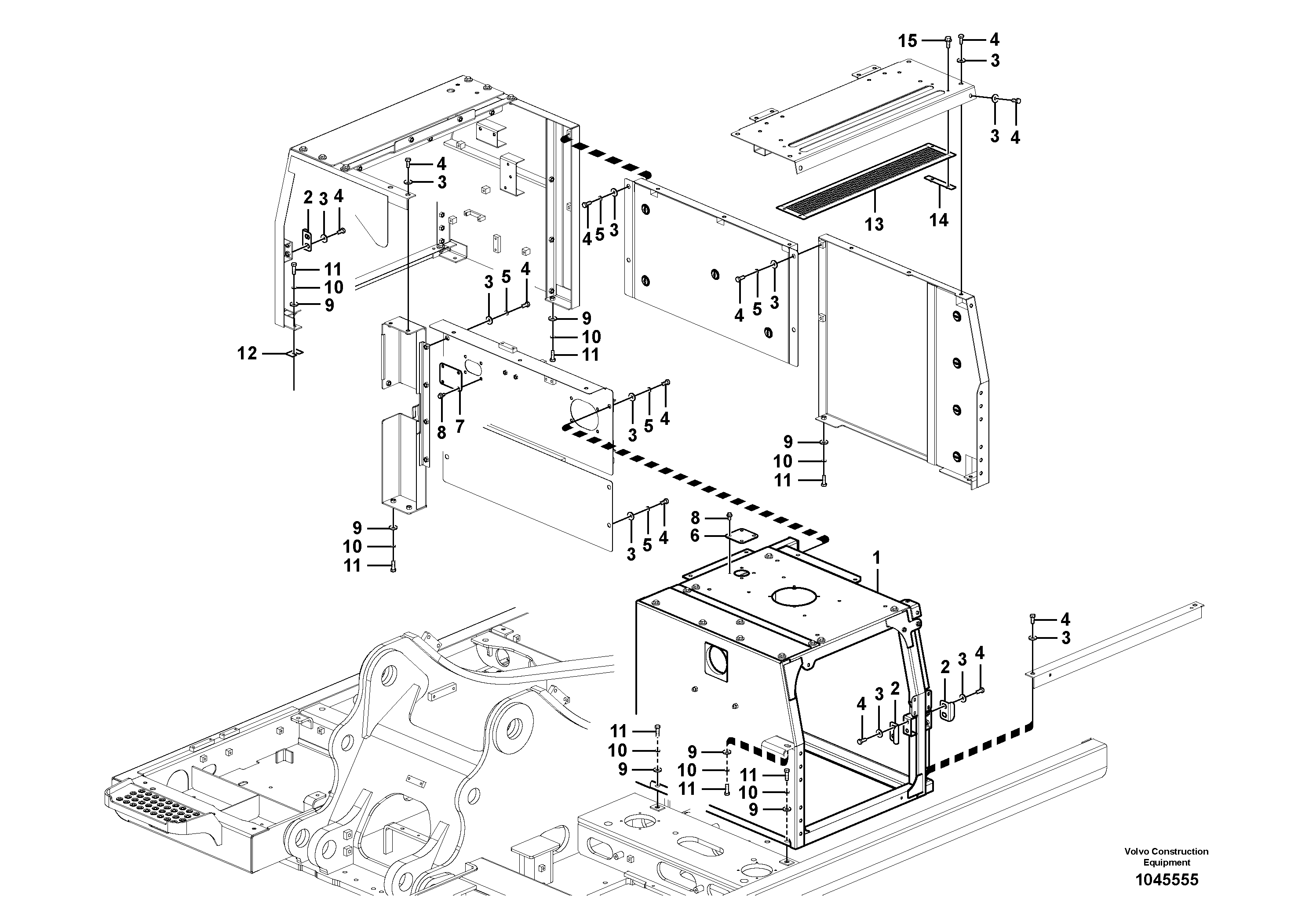 Схема запчастей Volvo EC210C - 746 Cowl frame EC210C