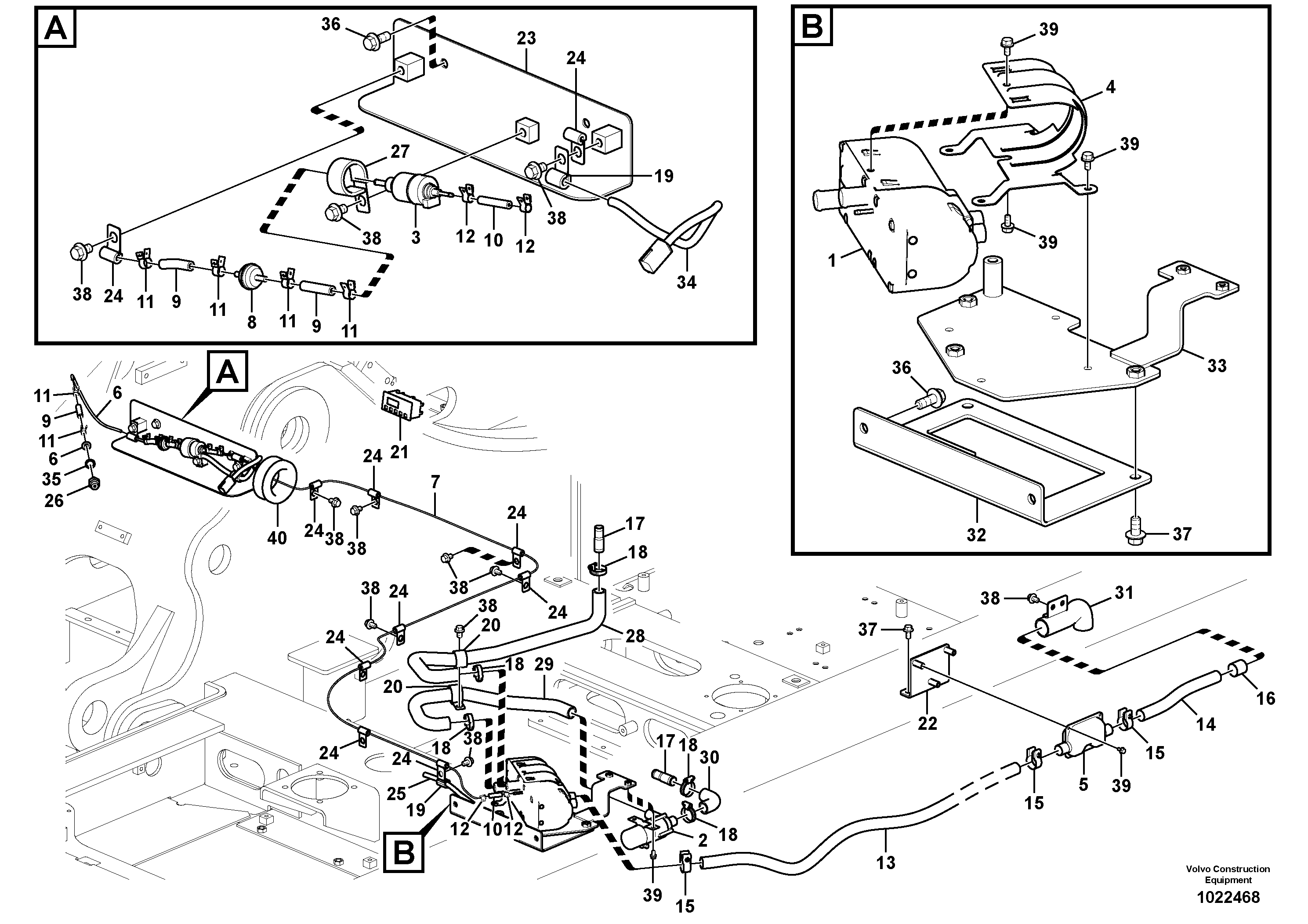 Схема запчастей Volvo EC210C - 47091 Auxiliary Heater EC210C