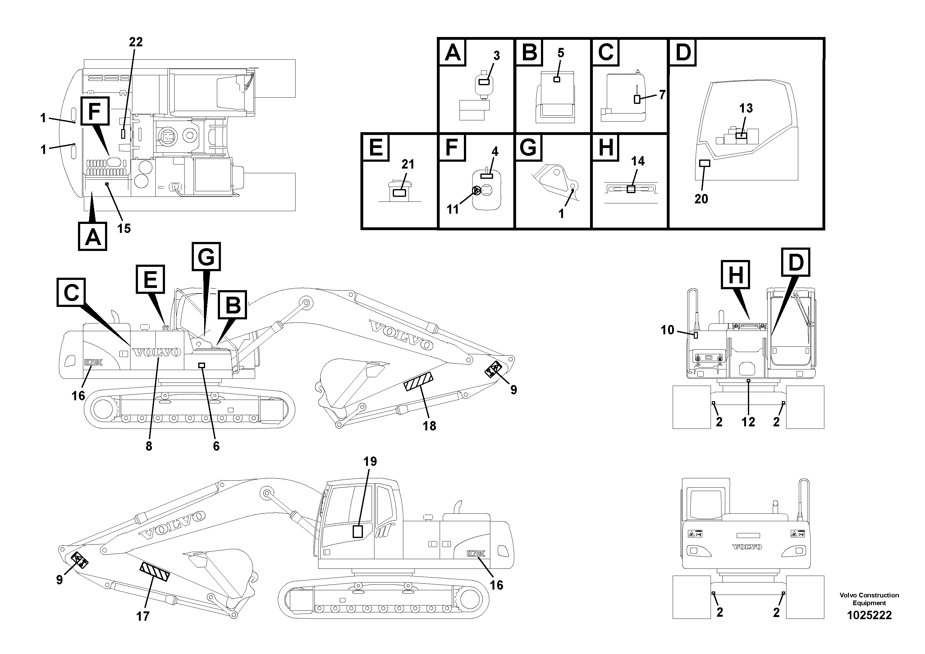 Схема запчастей Volvo EC210C - 57074 Decals EC210C