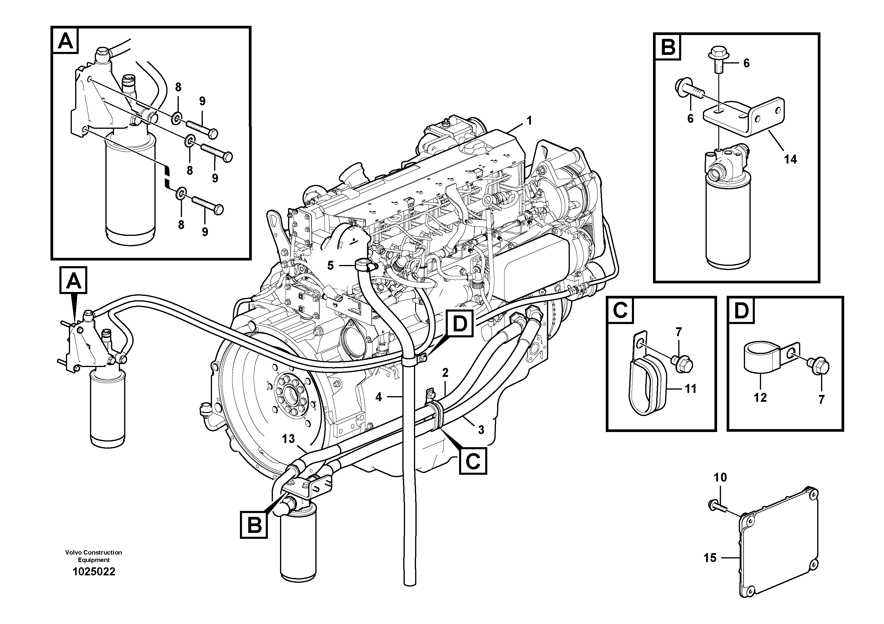 Схема запчастей Volvo EC210C - 71055 Двигатель в сборе EC210C