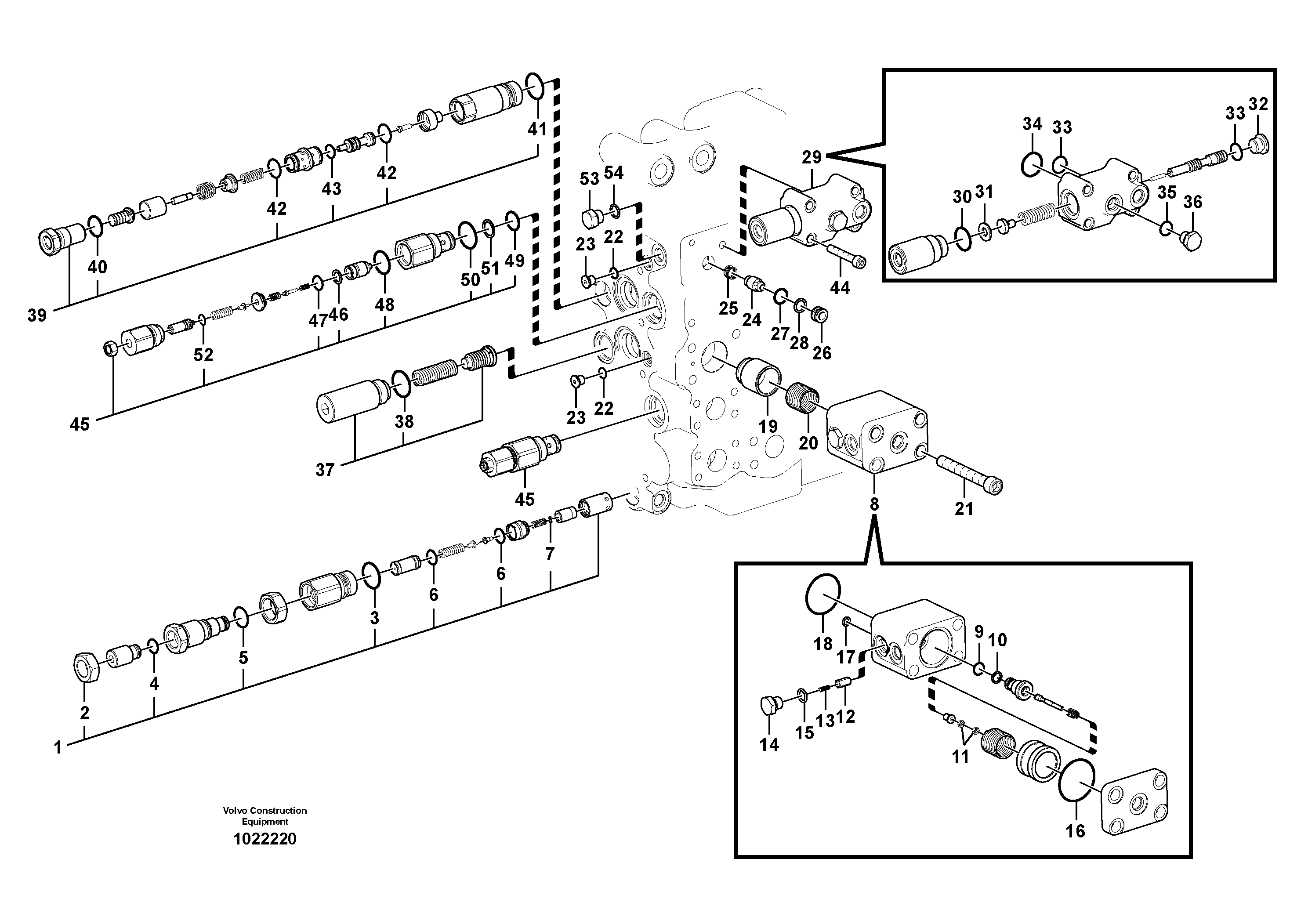 Схема запчастей Volvo EC210C - 93393 Гидрораспределитель (главный управляющий клапан) EC210C