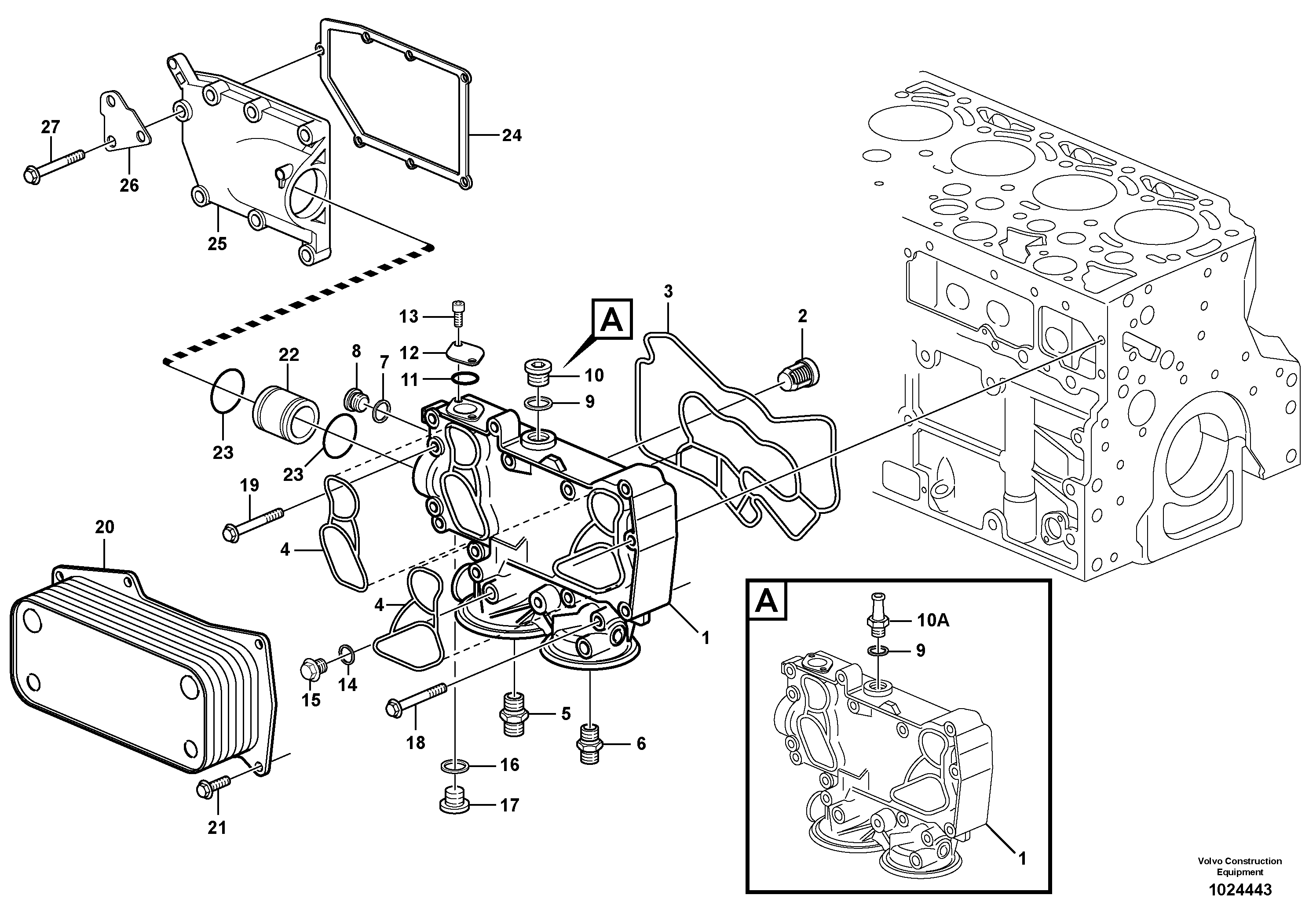 Схема запчастей Volvo EC210C - 5819 Масляный радиатор EC210C