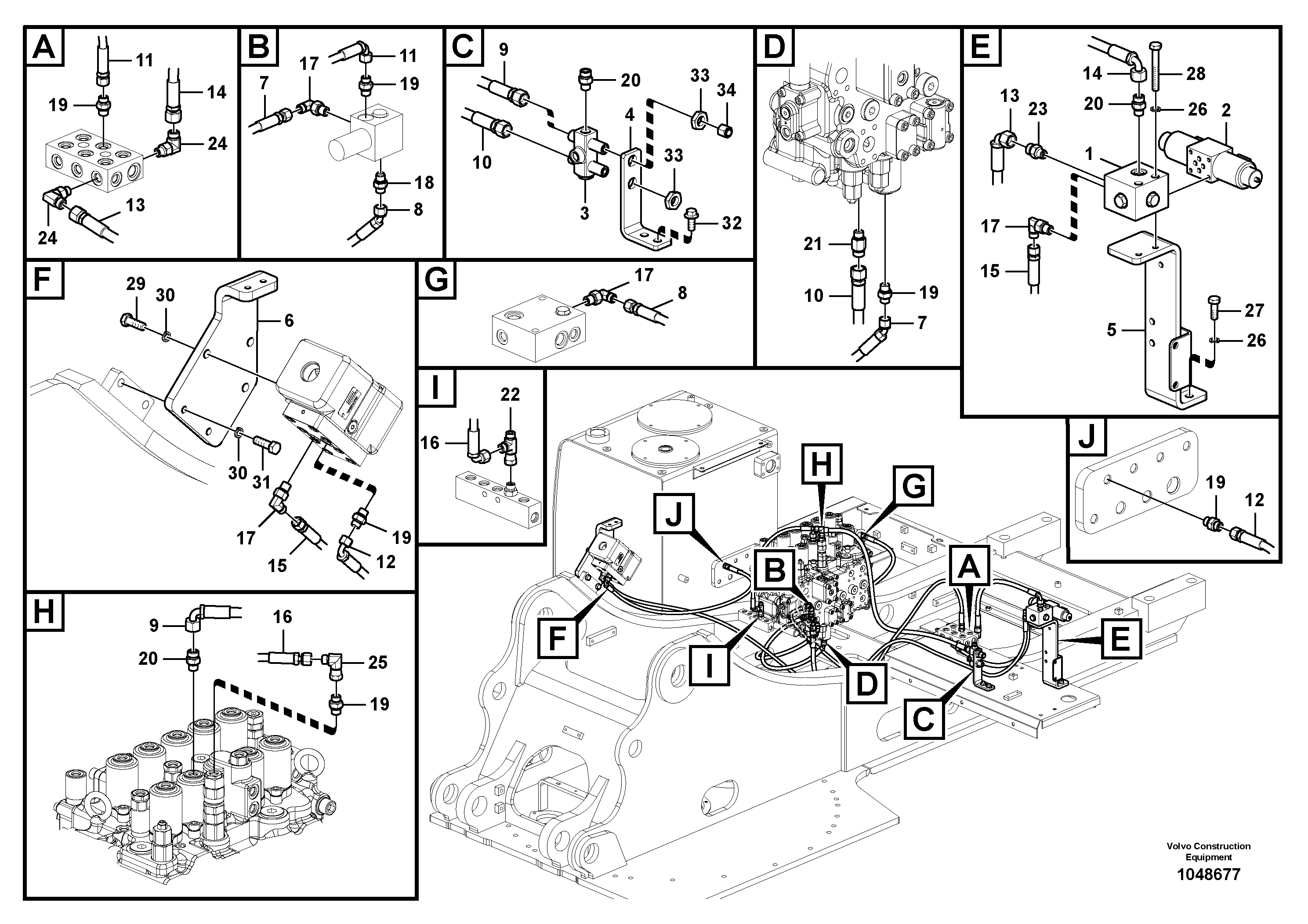 Схема запчастей Volvo EC210C - 32725 Servo system, elevating cab EC210C