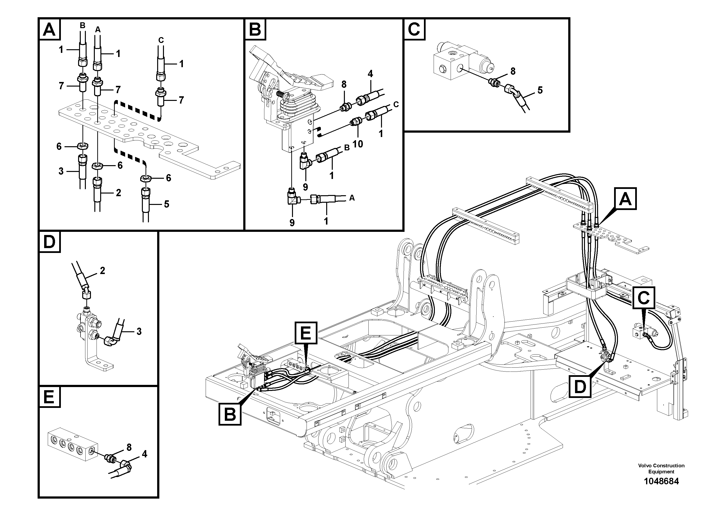 Схема запчастей Volvo EC210C - 34550 Servo system, elevating cab EC210C