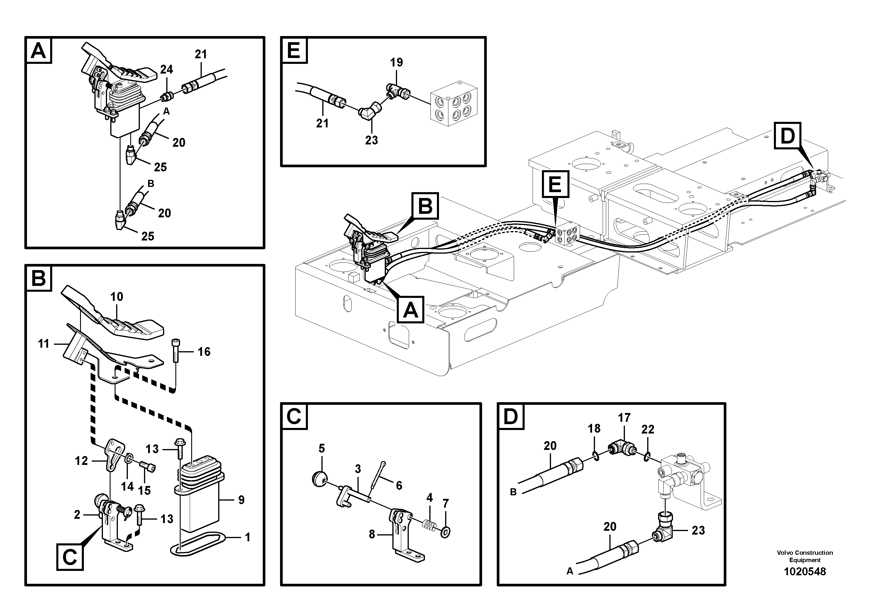 Схема запчастей Volvo EC460C - 94064 Servo system, hammer and shear EC460C