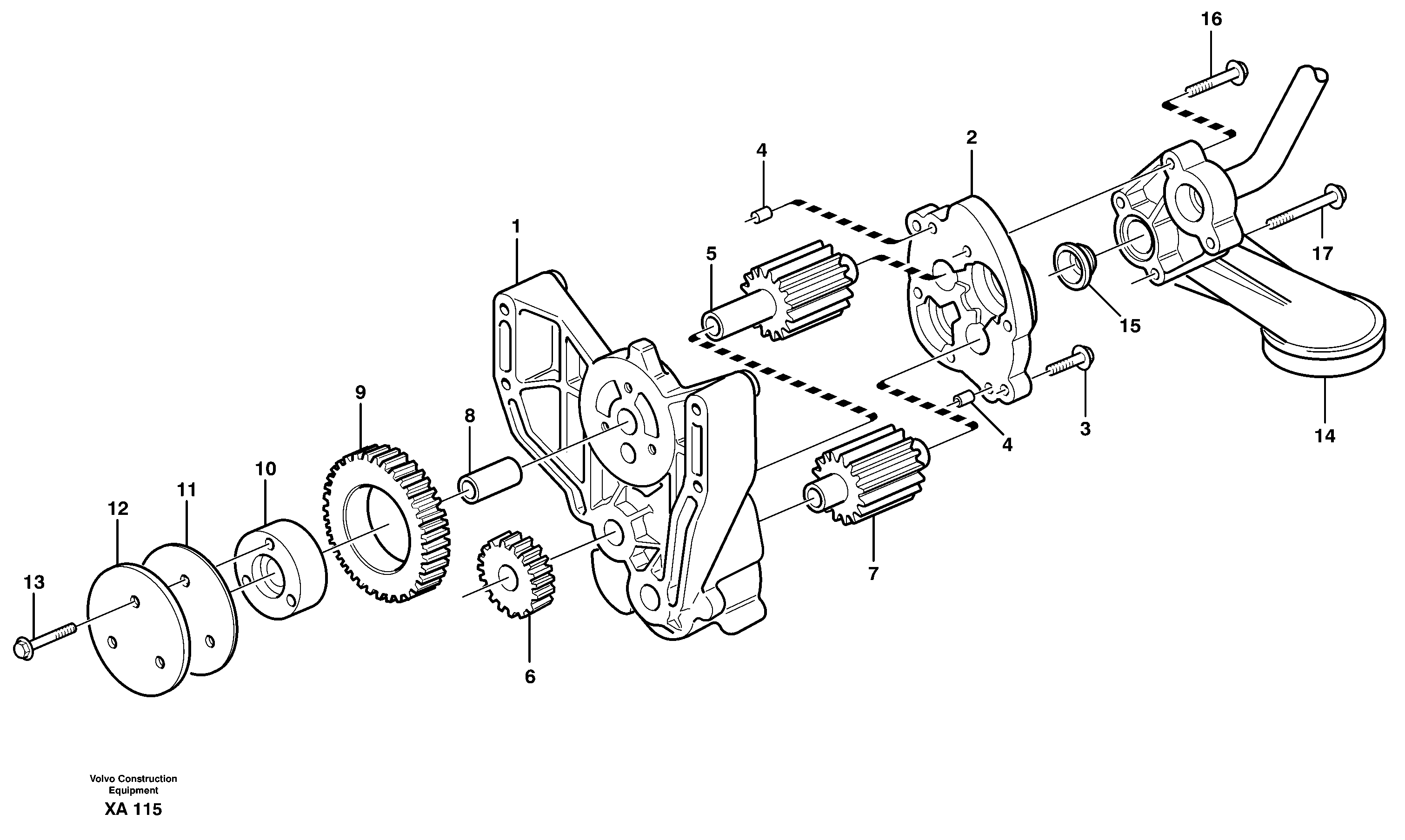 Схема запчастей Volvo EC460C - 46385 Насос масляный EC460C