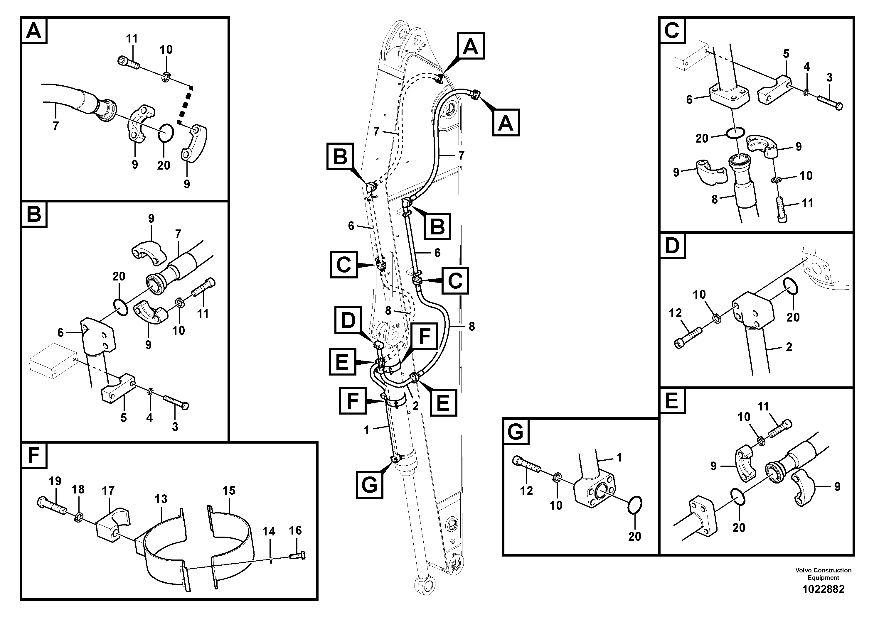 Схема запчастей Volvo EC460C - 18511 Working hydraulic, bucket cylinder on long dipper arm EC460C