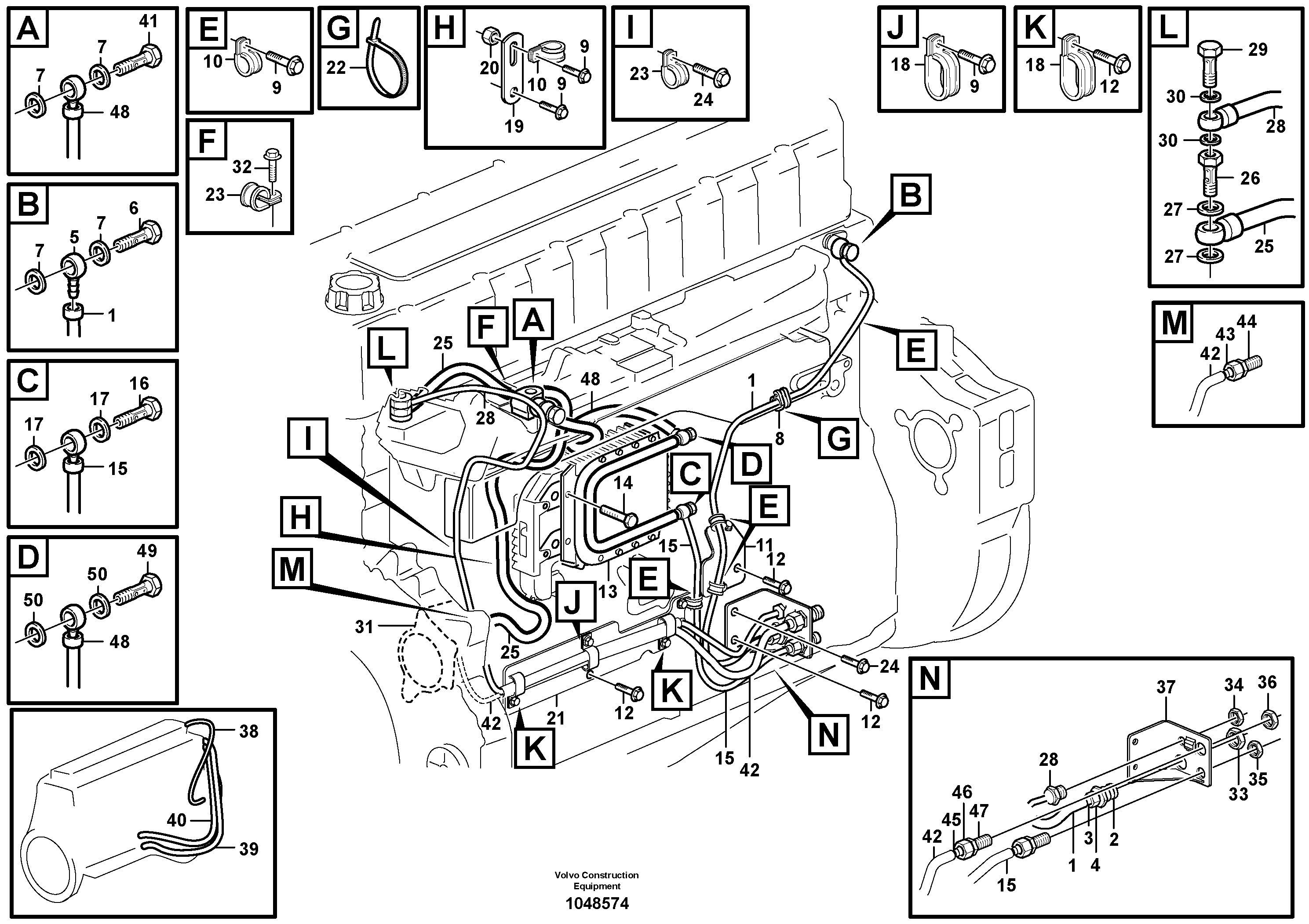 Схема запчастей Volvo EC460C - 85393 Fuel pipes, fuel pump EC460C