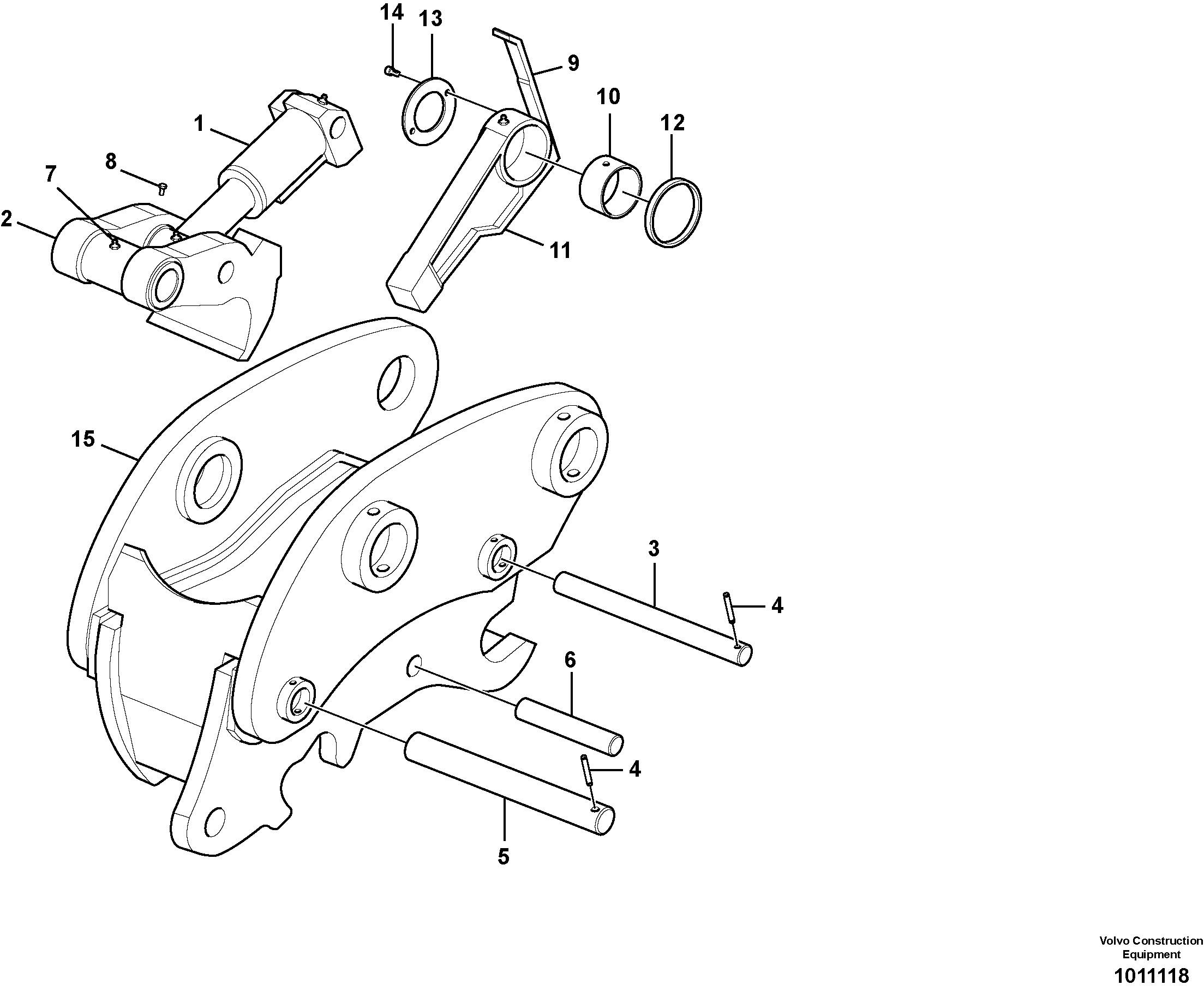 Схема запчастей Volvo EC460C - 19712 Attachment bracket, quickfit EC460C