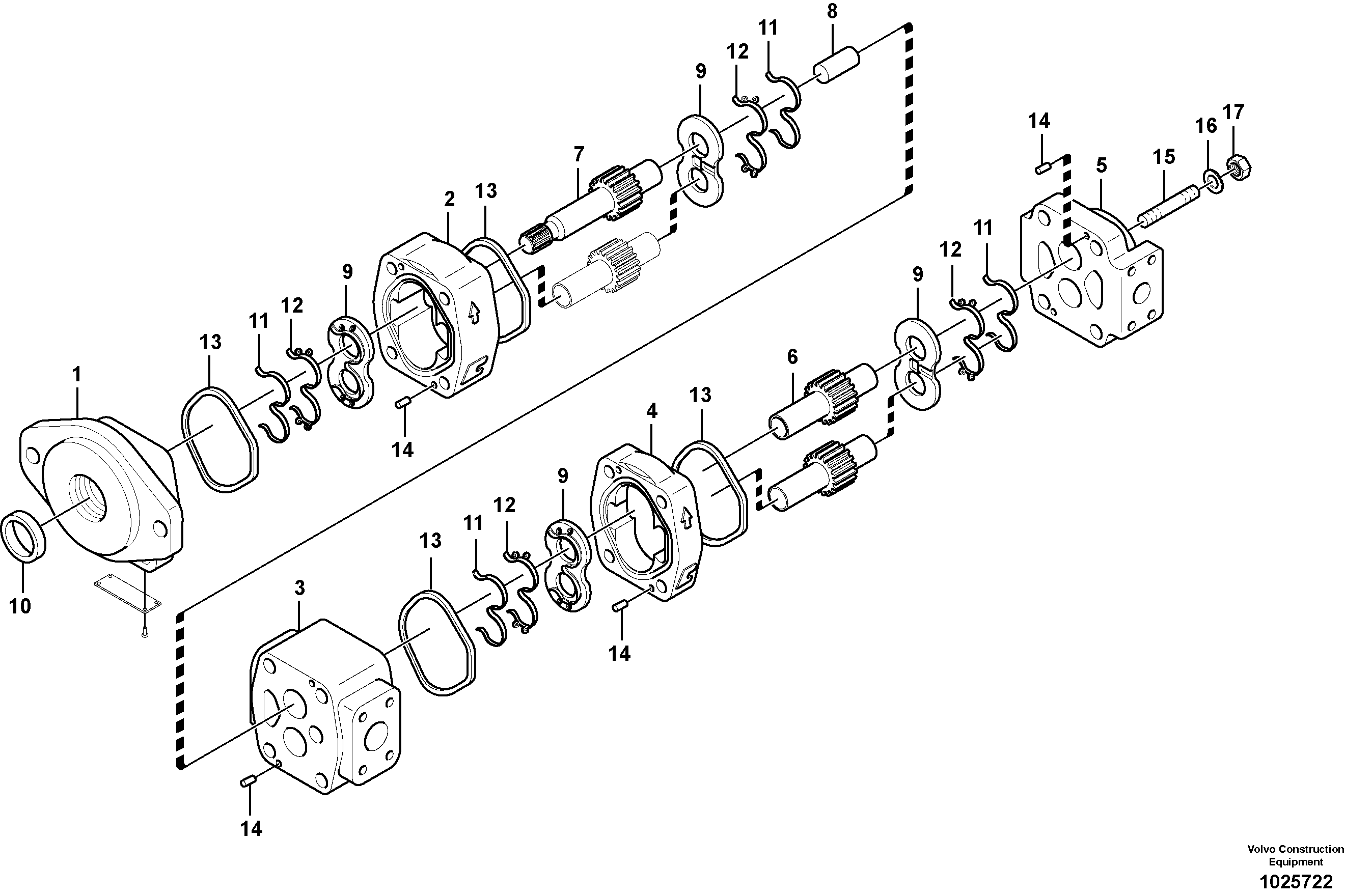 Схема запчастей Volvo EC460C - 62704 Гидронасос (шестеренчатый) EC460C