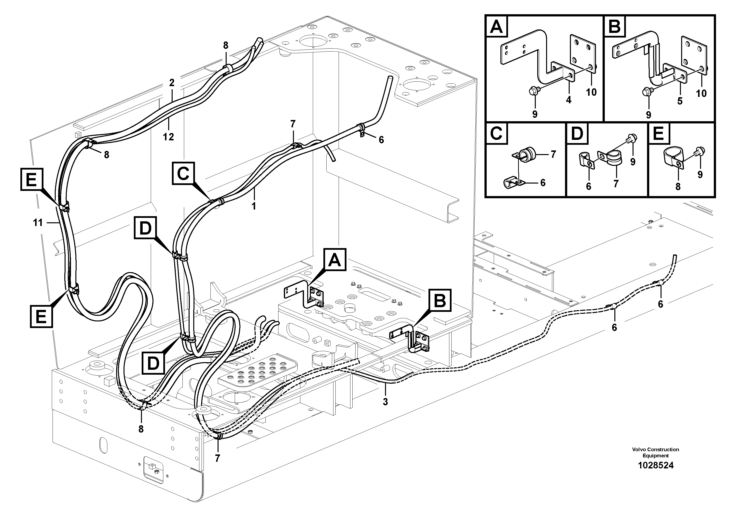 Схема запчастей Volvo EC460C - 60148 Cable harness, waste handler EC460C