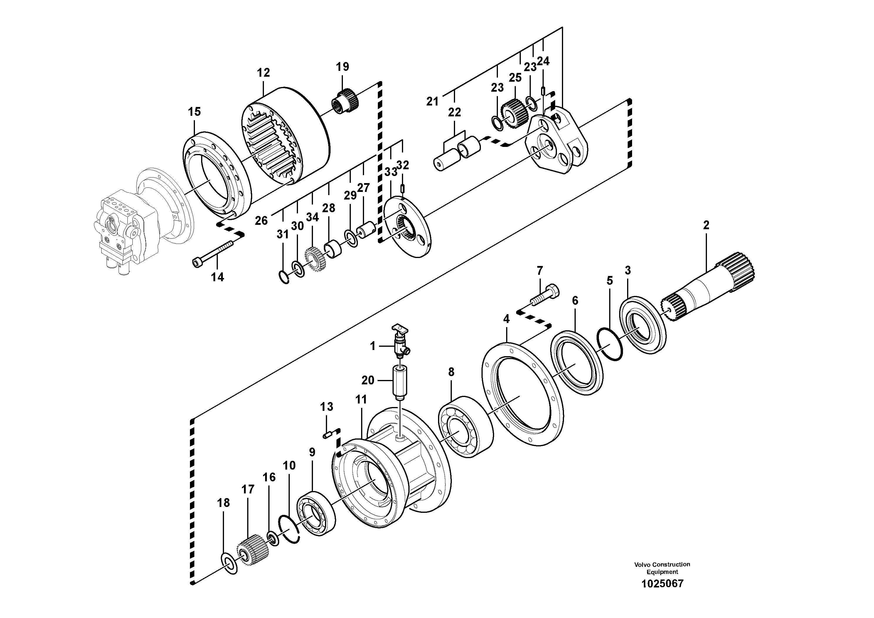 Схема запчастей Volvo EC460C - 39480 Swing gearbox EC460C