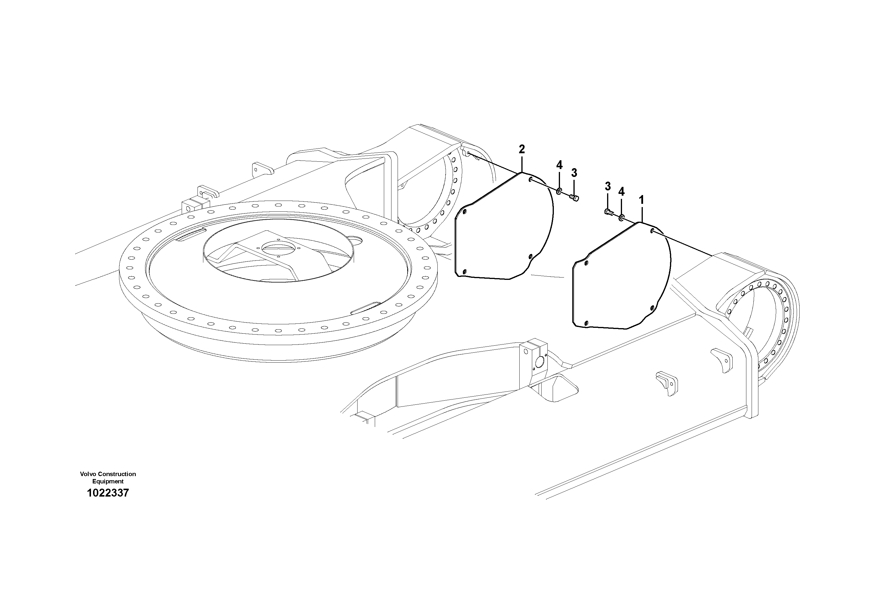 Схема запчастей Volvo EC460C - 17661 Protective plate for travel motor EC460C