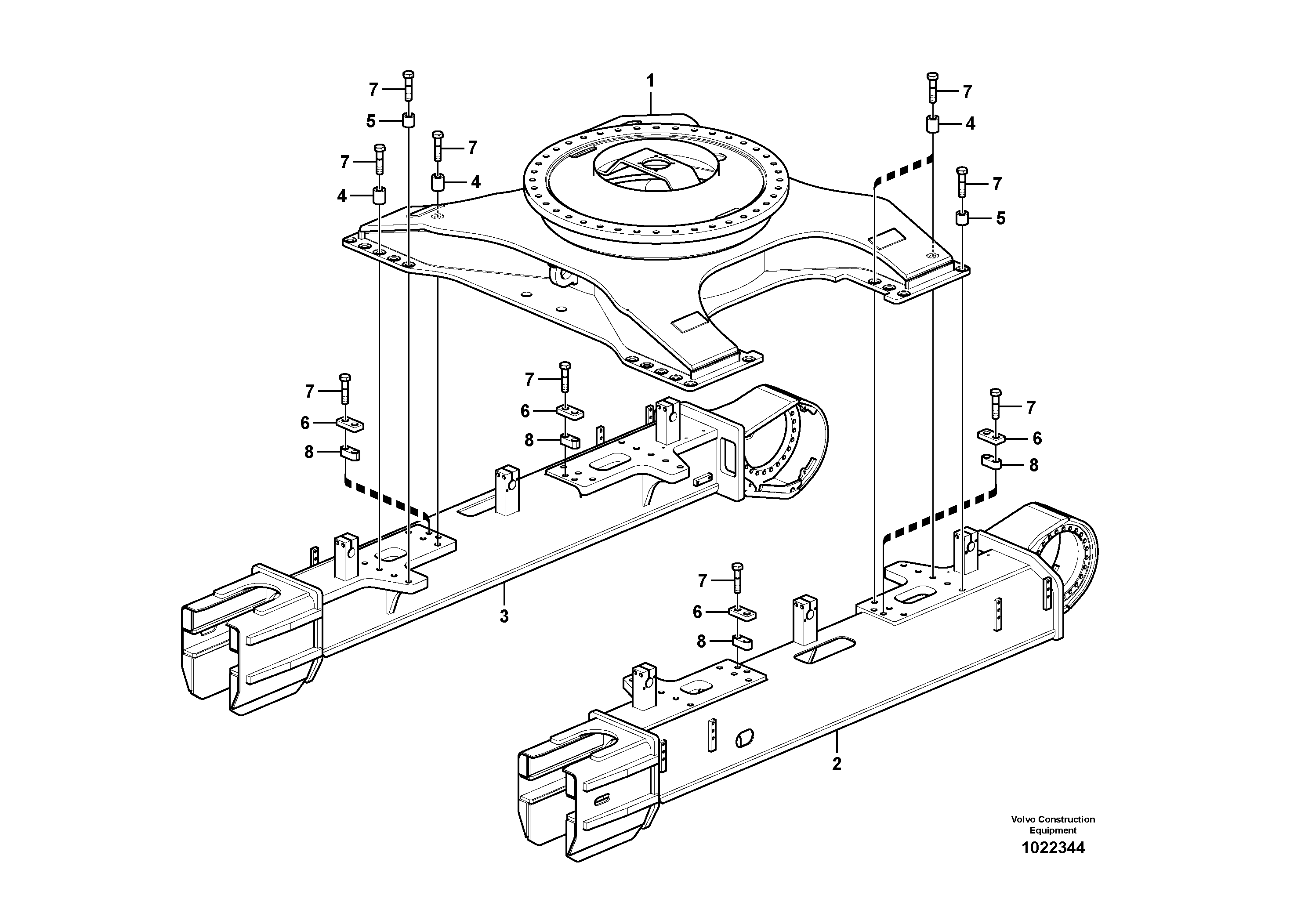 Схема запчастей Volvo EC460C - 17490 Undercarriage Frame, Retractable EC460C