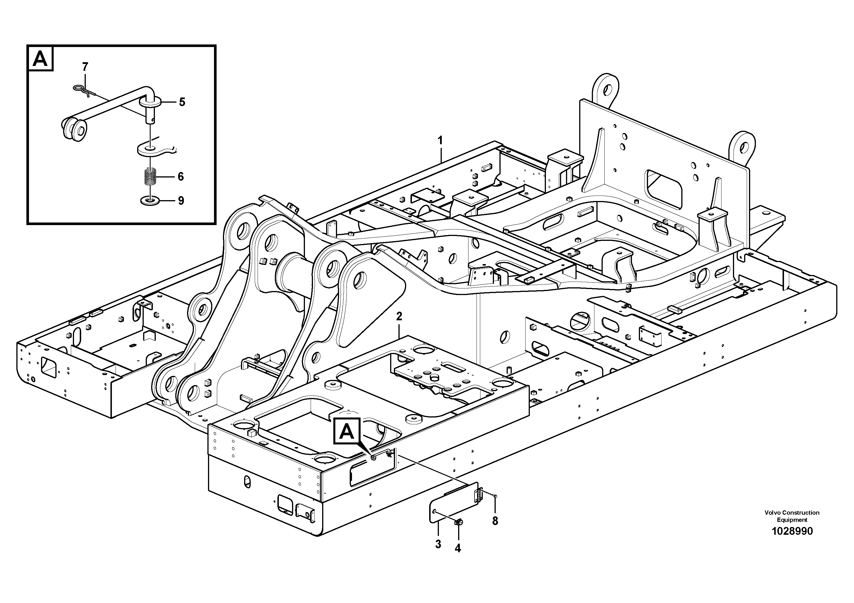 Схема запчастей Volvo EC460C - 96872 Upper frame EC460C