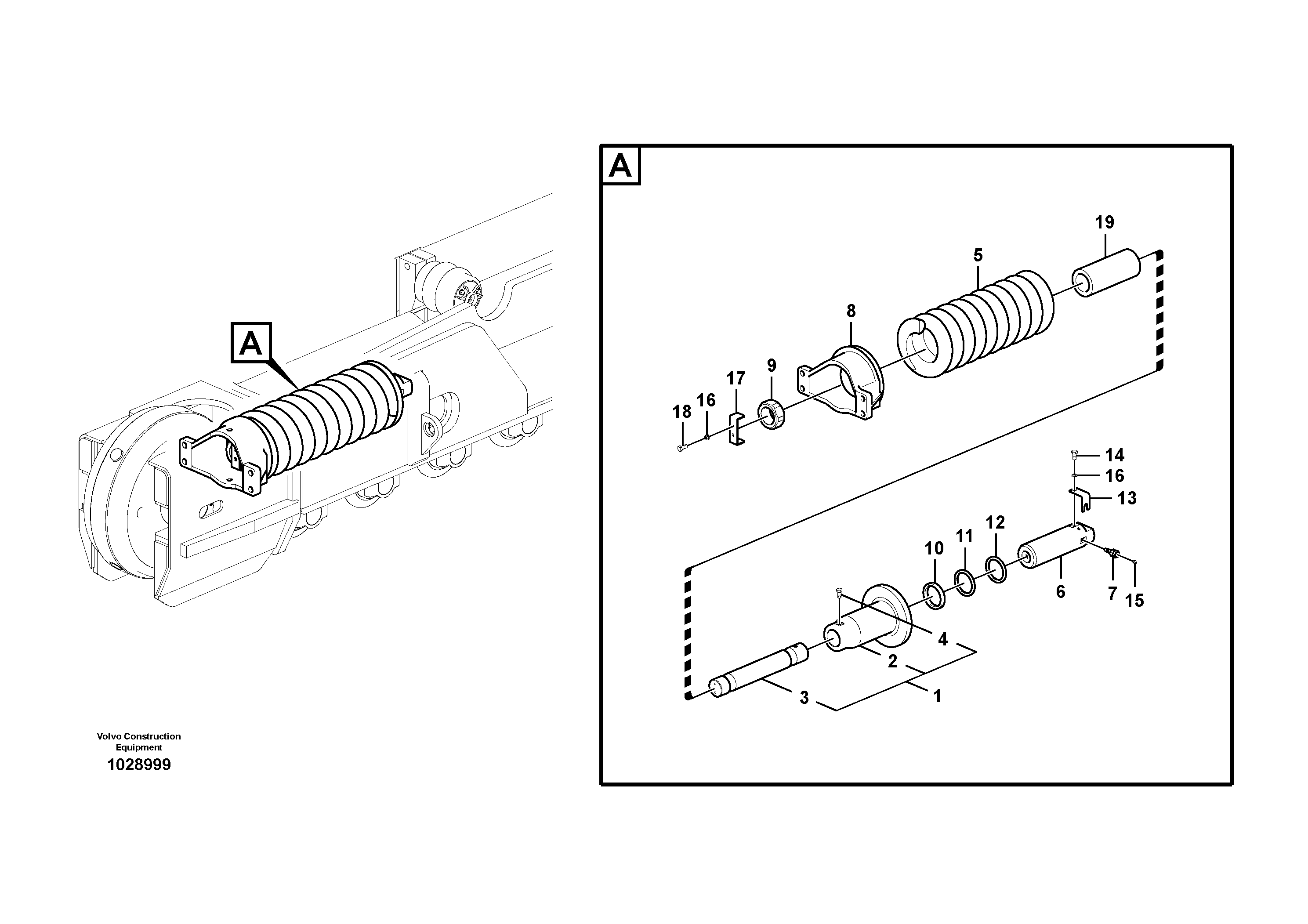 Схема запчастей Volvo EC460C - 40932 Undercarriage, spring package EC460C