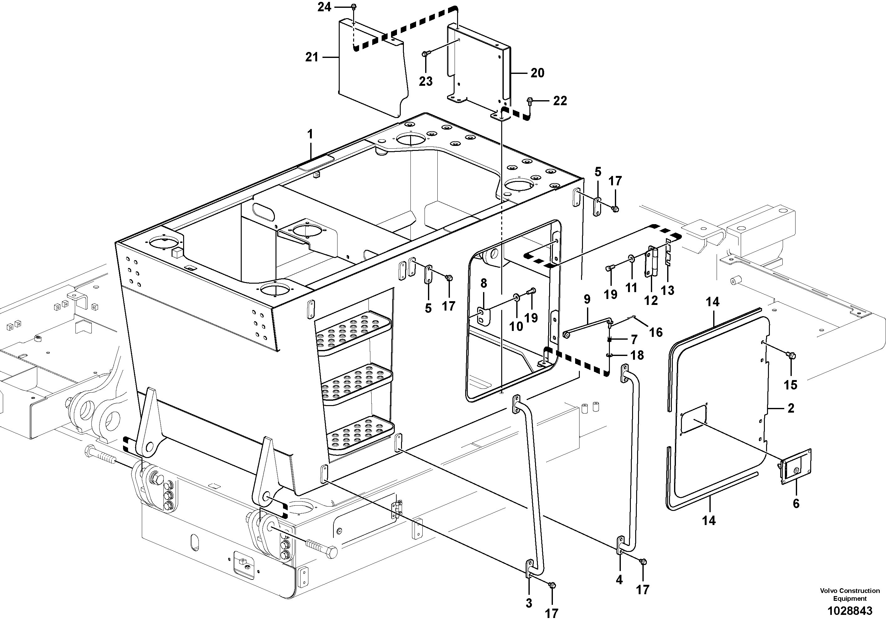 Схема запчастей Volvo EC460C - 57726 Cab elevation on superstructure EC460C