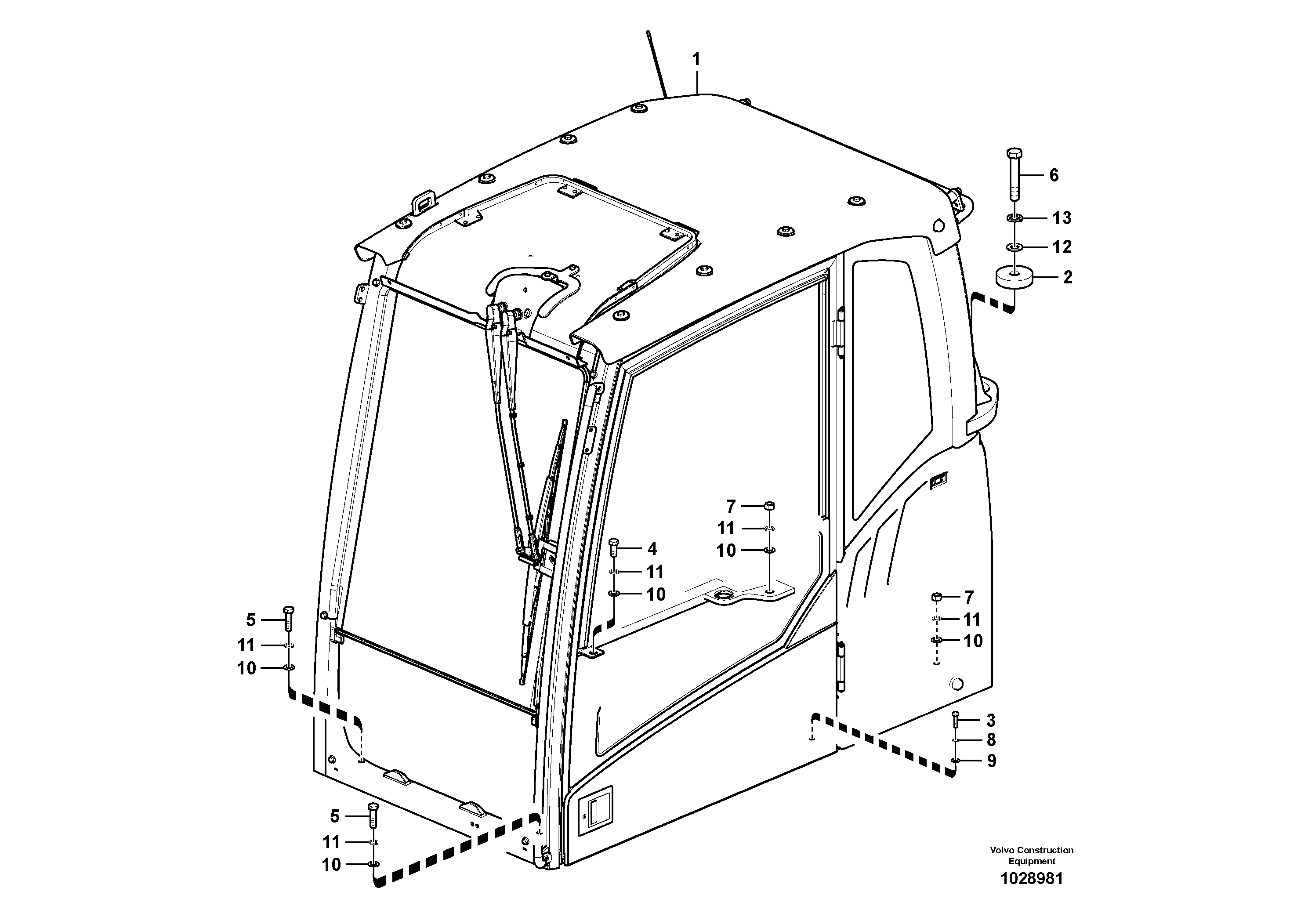 Схема запчастей Volvo EC460C - 92380 Cab mount EC460C