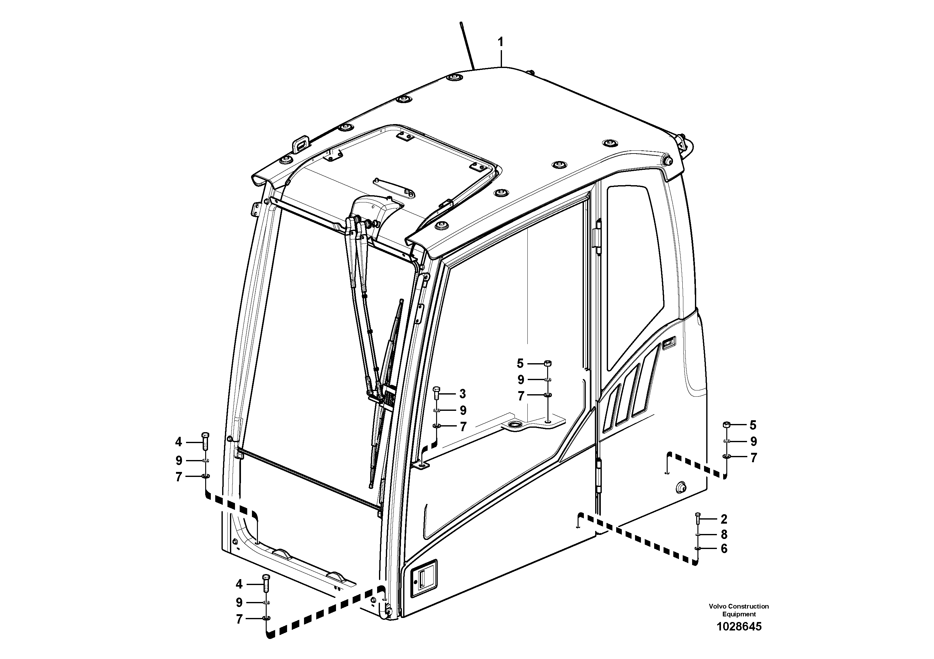 Схема запчастей Volvo EC460C - 97365 Cab mount EC460C