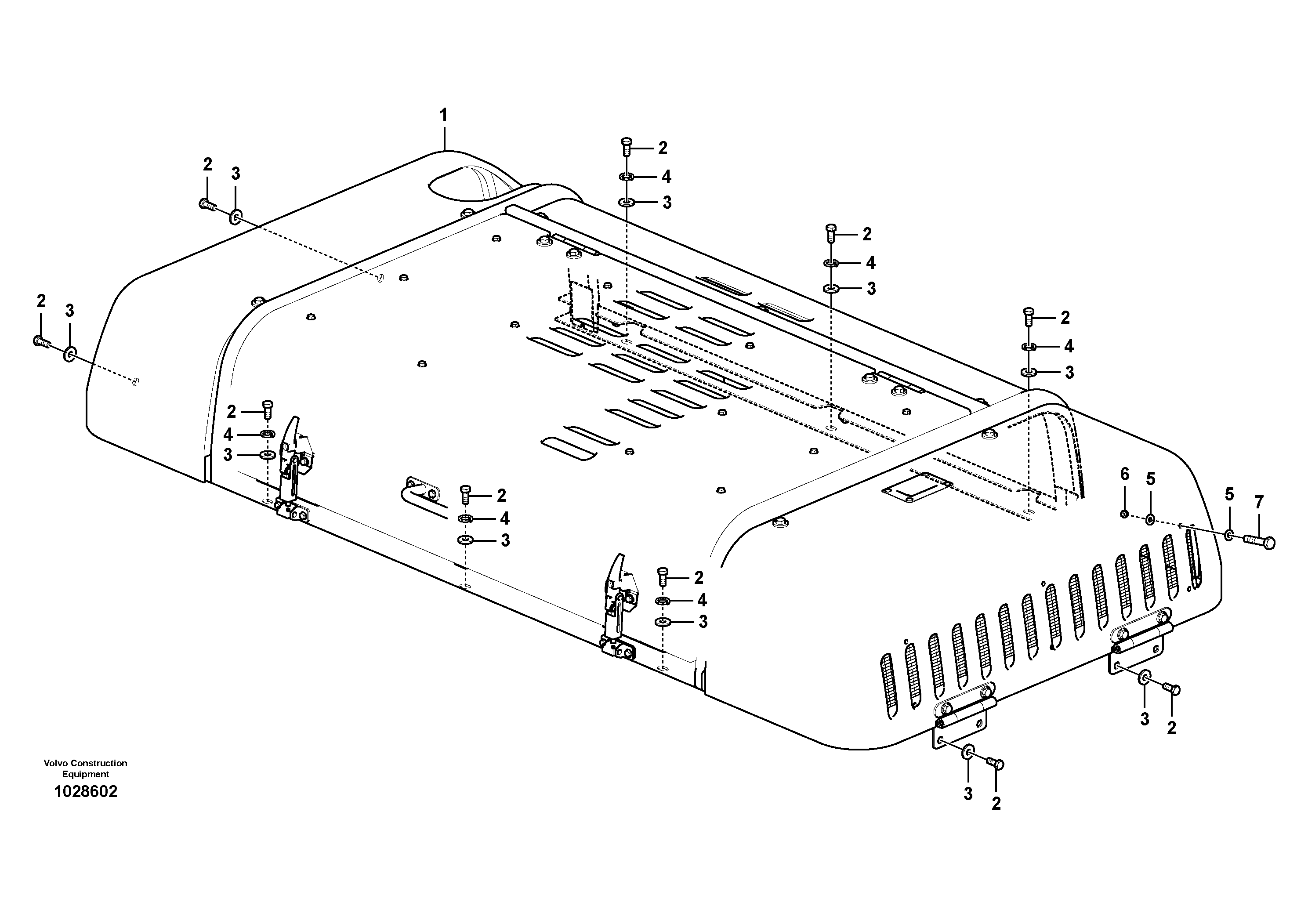 Схема запчастей Volvo EC460C - 12021 Engine hood EC460C