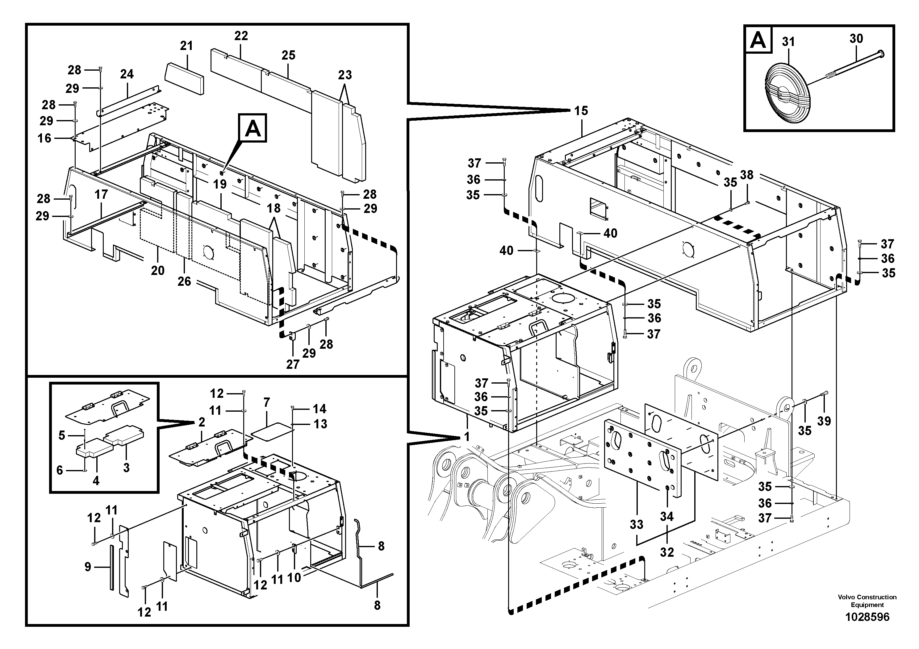 Схема запчастей Volvo EC460C - 80391 Cowl frame EC460C