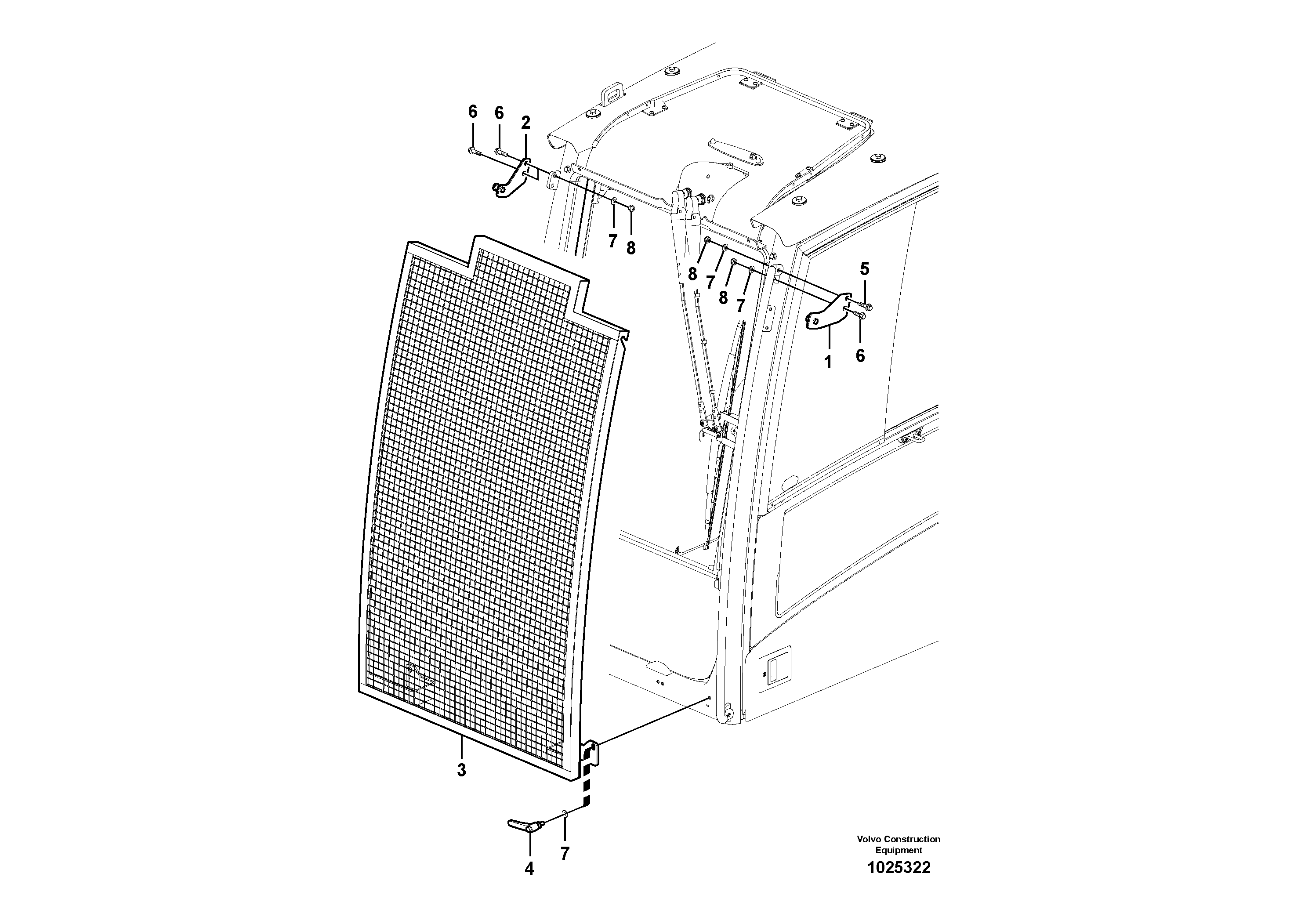 Схема запчастей Volvo EC460C - 17913 Windshield protection EC460C