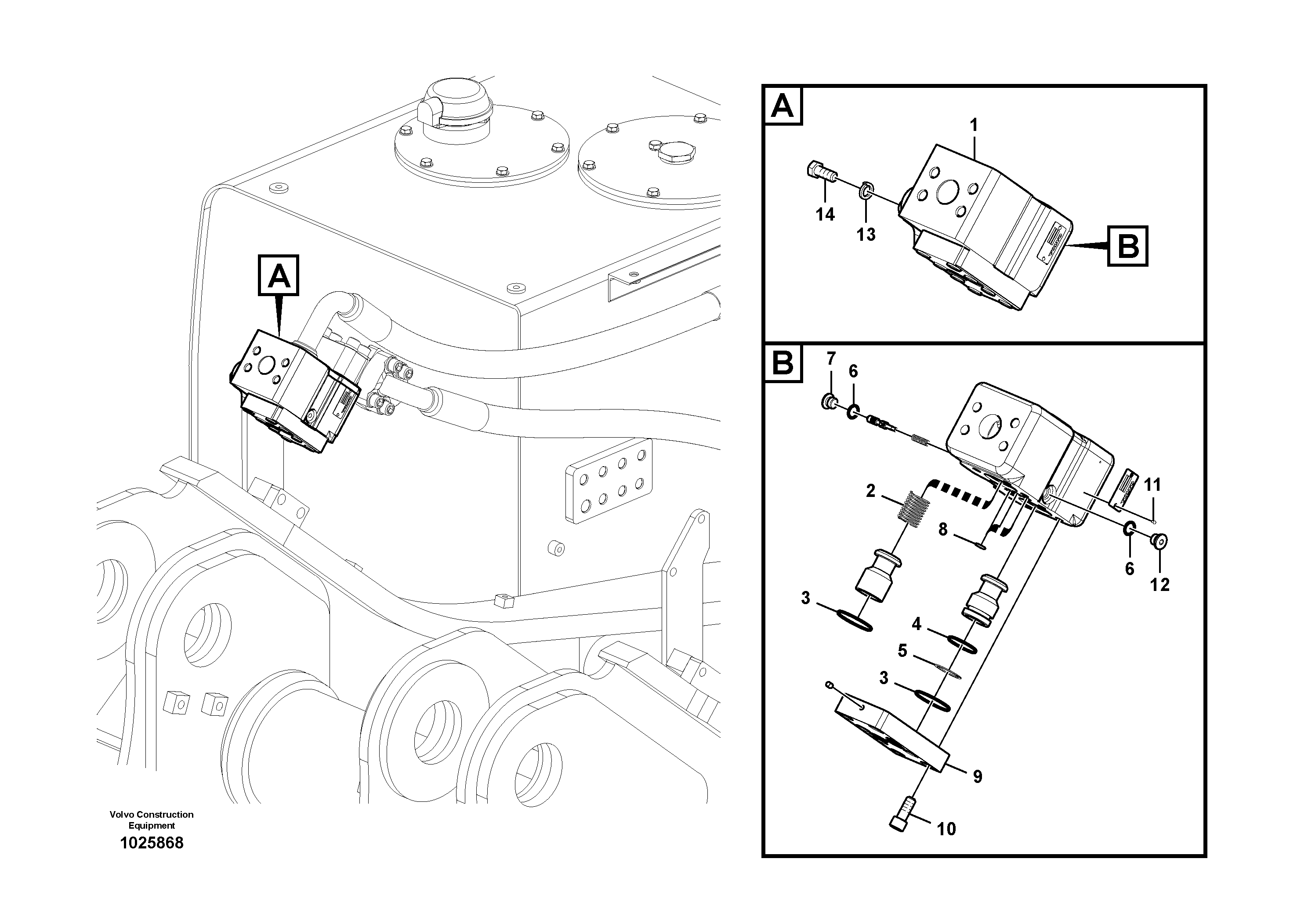 Схема запчастей Volvo EC460C - 105735 Valve, selector EC460CHR HIGH REACH DEMOLITION