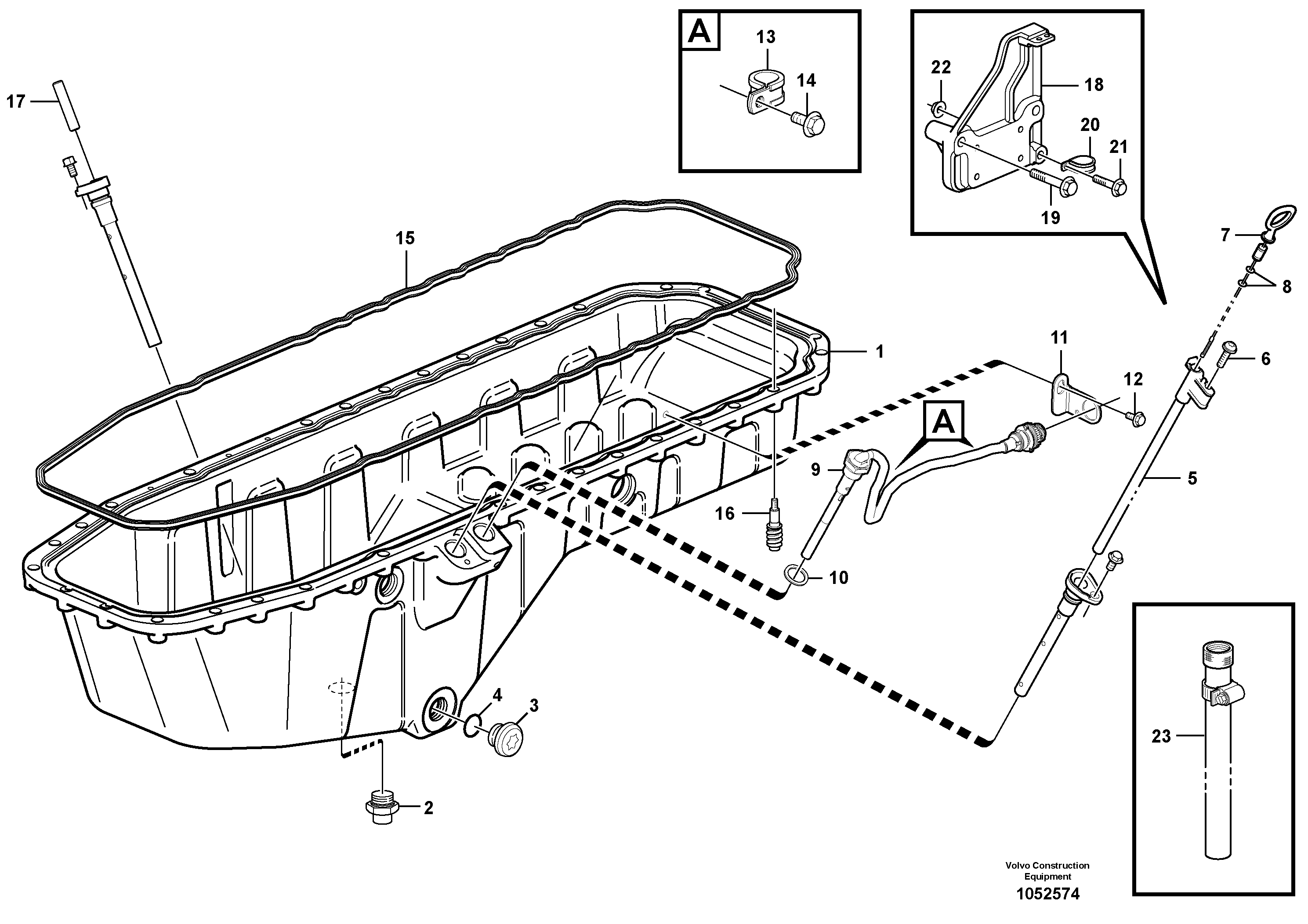 Схема запчастей Volvo EC460C - 59613 Oil sump with mounting parts EC460CHR HIGH REACH DEMOLITION