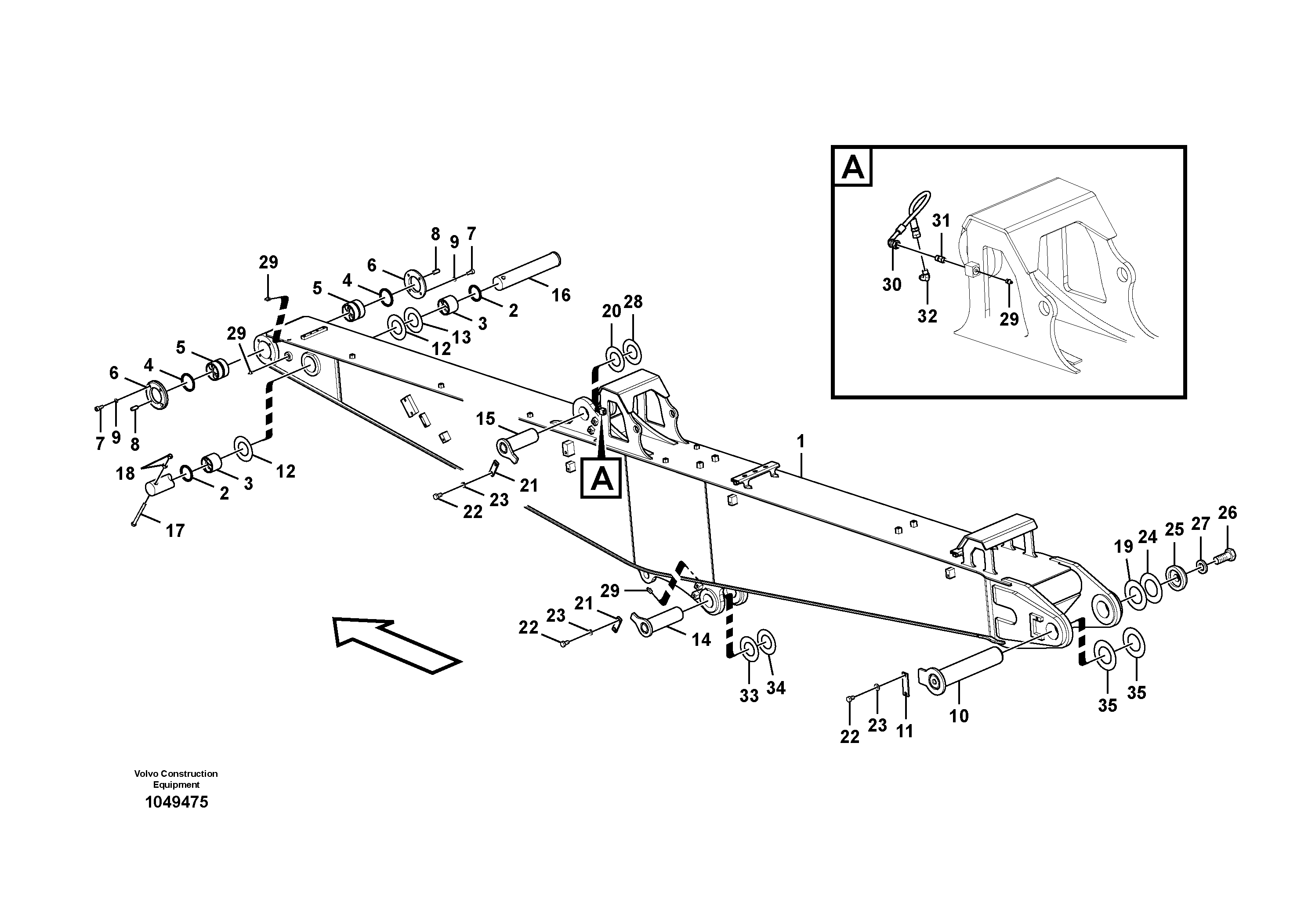 Схема запчастей Volvo EC460C - 87513 Arm, demolition EC460CHR HIGH REACH DEMOLITION