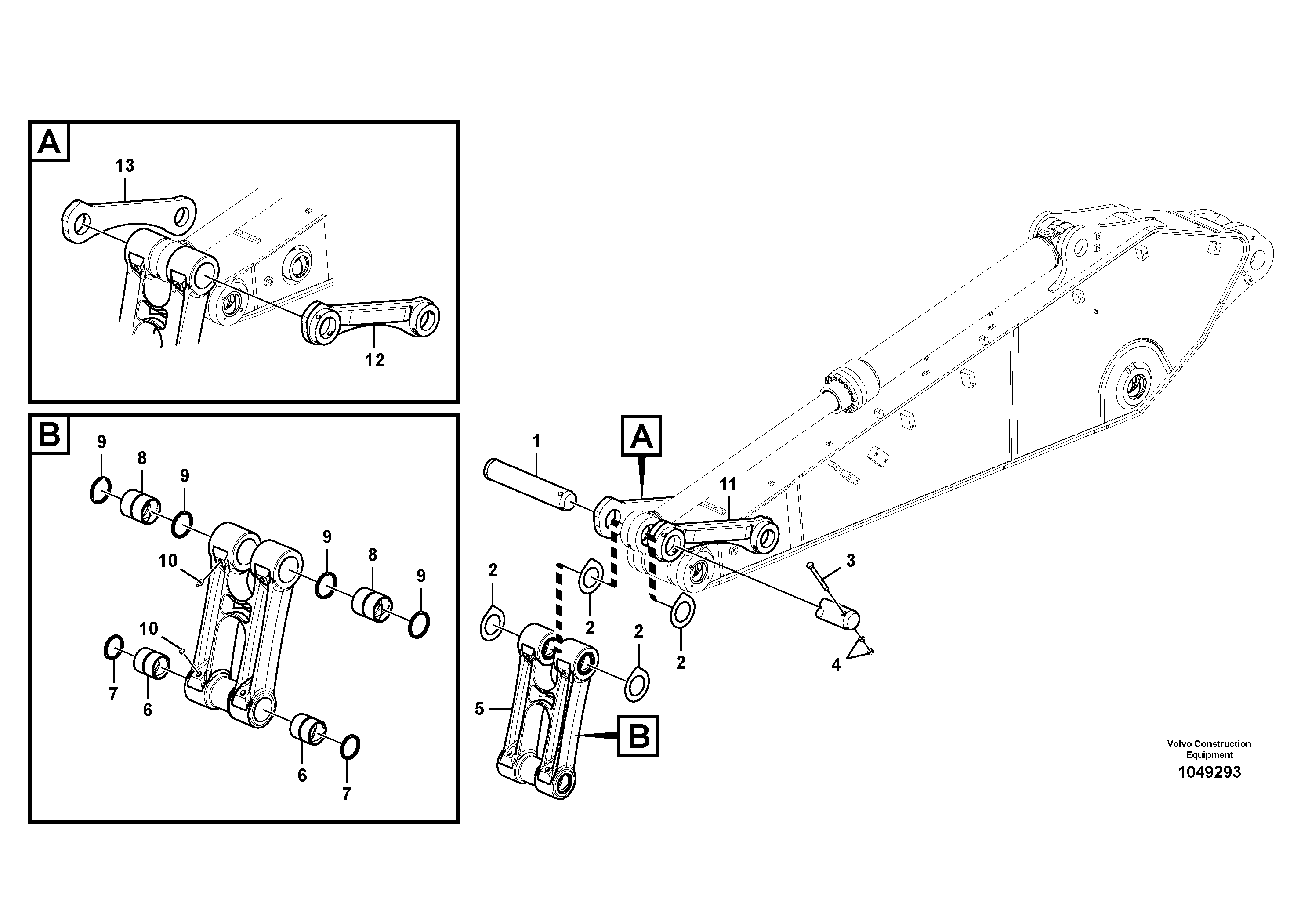 Схема запчастей Volvo EC460C - 90025 Links to connecting rod EC460CHR HIGH REACH DEMOLITION