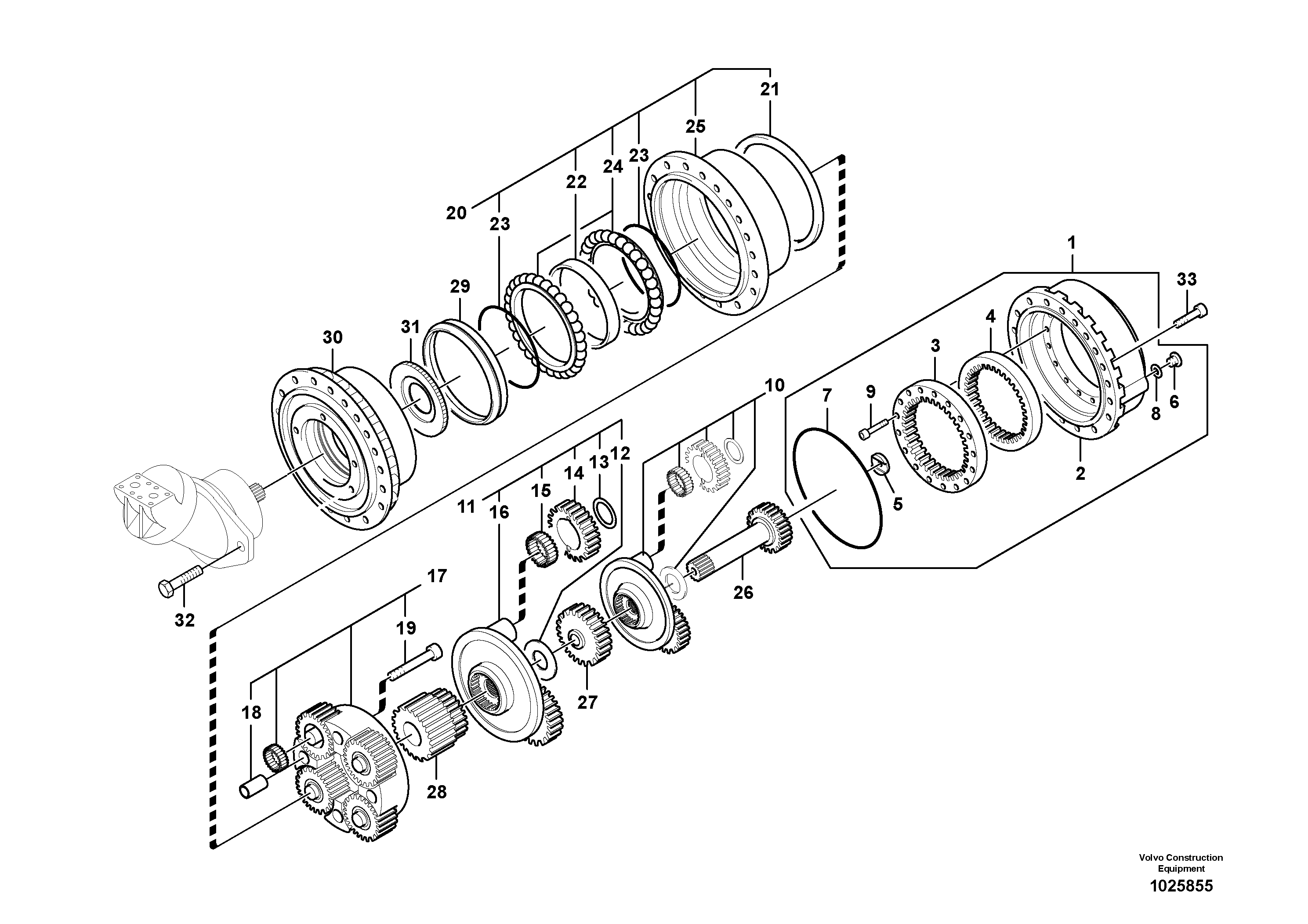 Схема запчастей Volvo EC460C - 106777 Travel gearbox EC460CHR HIGH REACH DEMOLITION