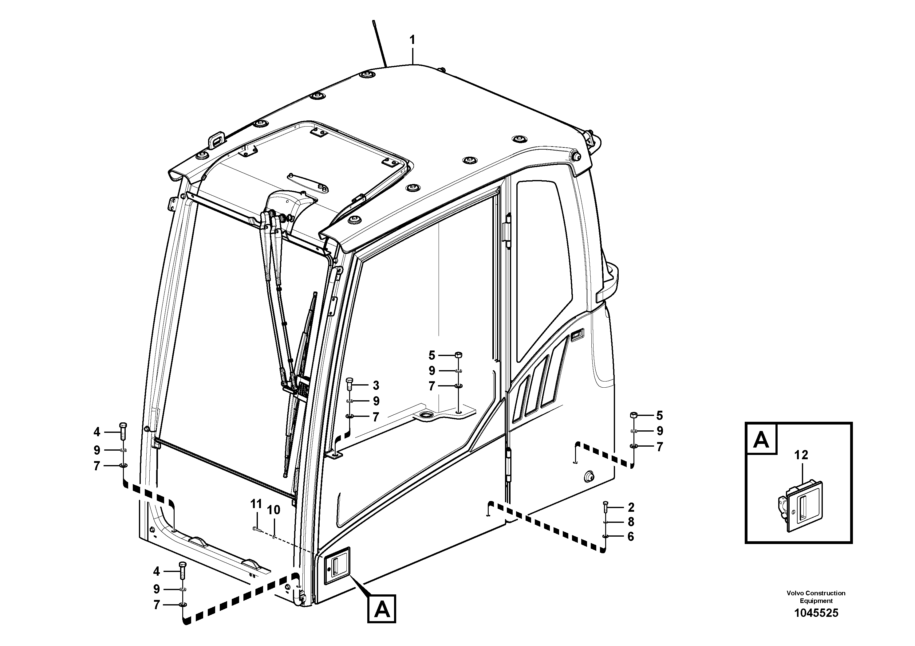 Схема запчастей Volvo EC460C - 89264 Cab mount EC460CHR HIGH REACH DEMOLITION