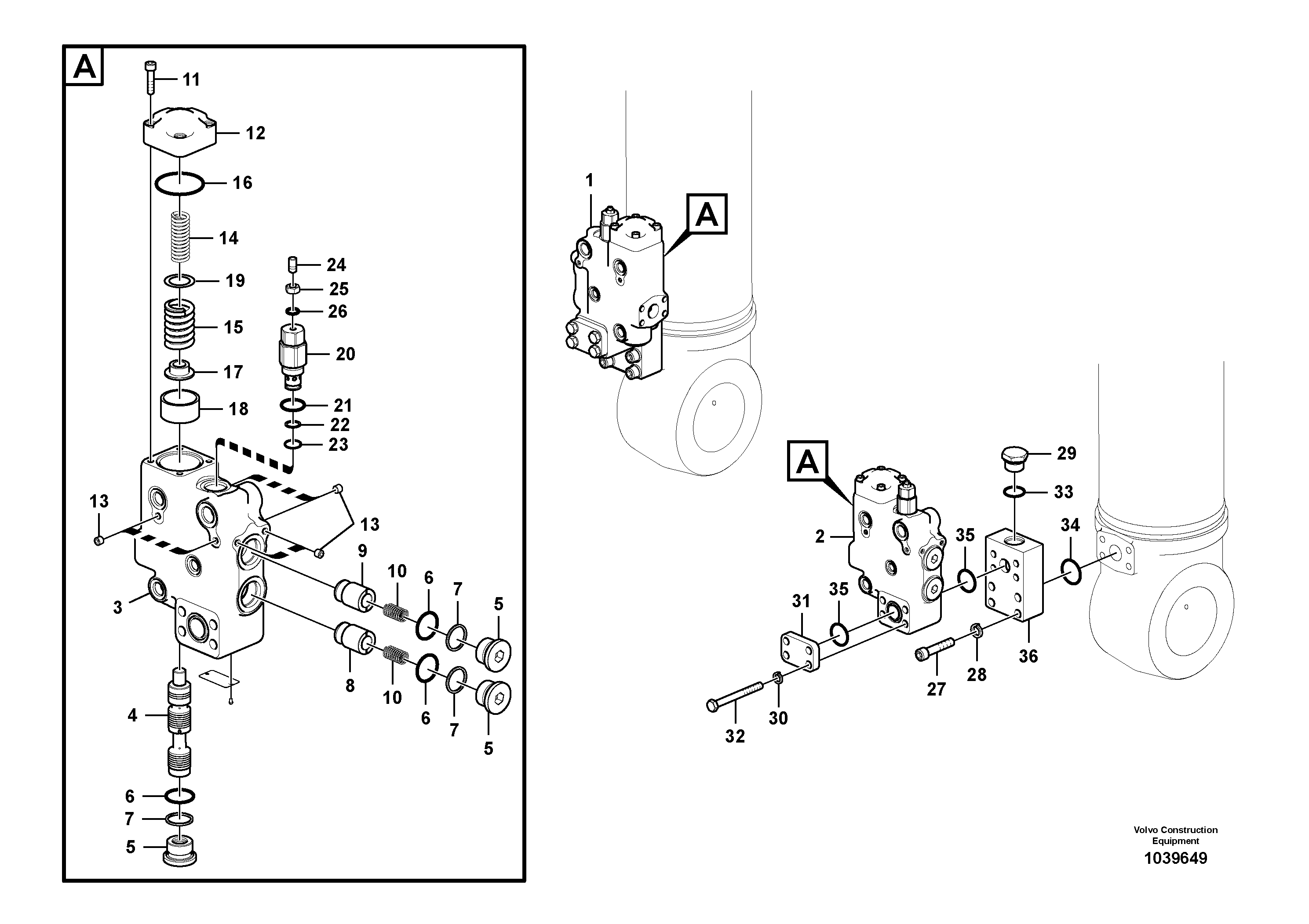 Схема запчастей Volvo EC460C - 67134 Working hydraulic, boom rupture valve mount EC460C S/N 115001-