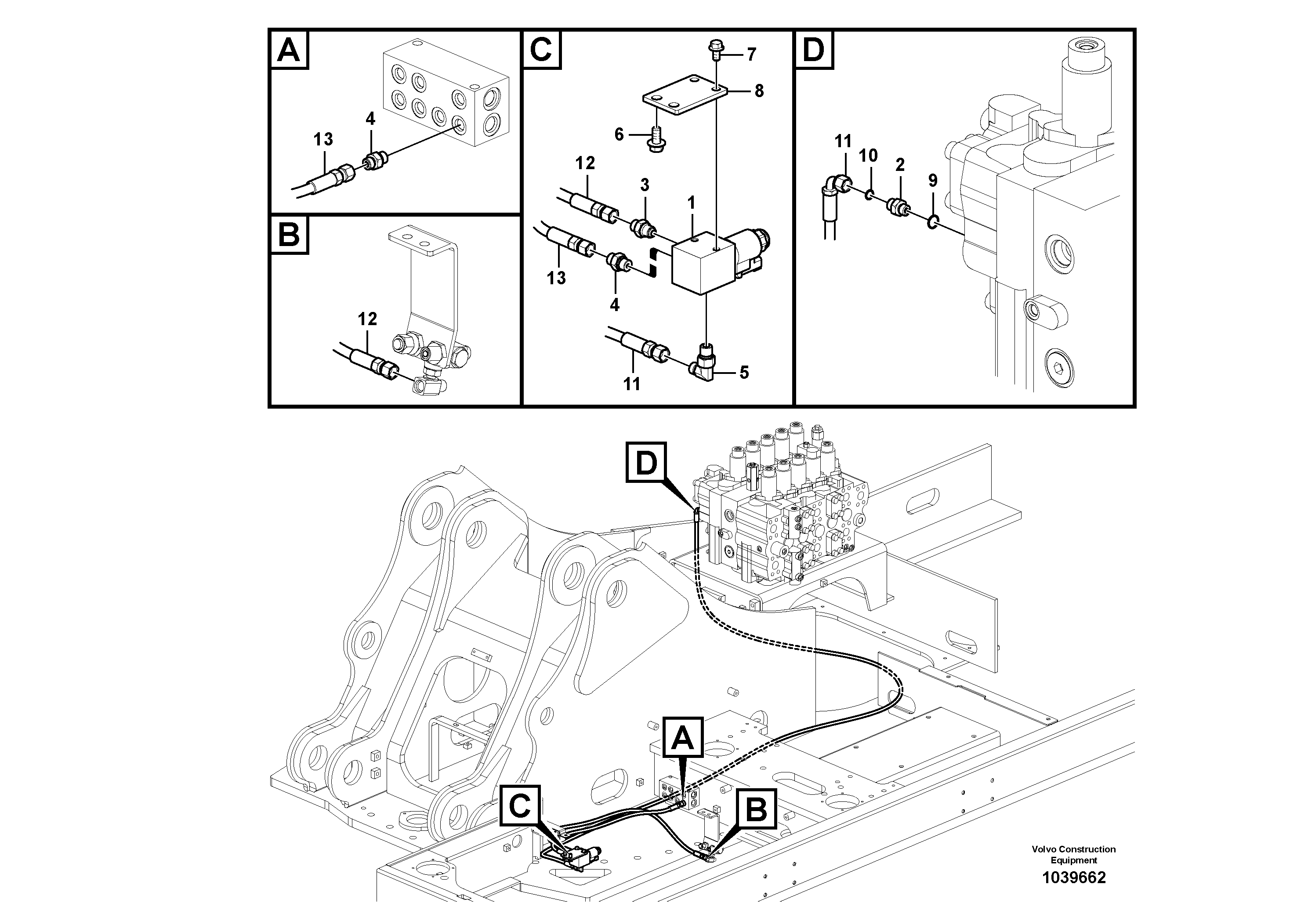 Схема запчастей Volvo EC460C - 43299 Working hydraulic, hammer and shear for 2nd pump flow EC460C S/N 115001-