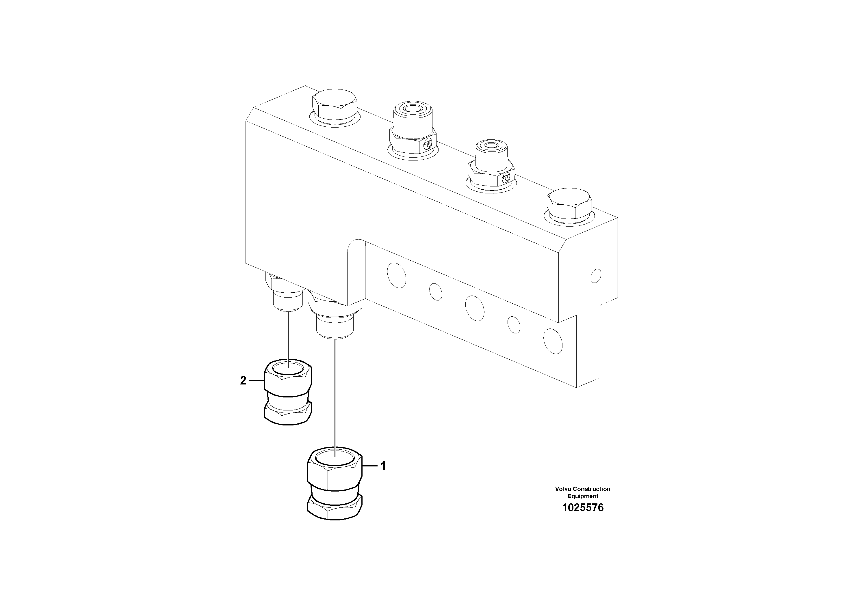 Схема запчастей Volvo EC460C - 37187 Working hydraulic, quick fit on dipper arm EC460C S/N 115001-