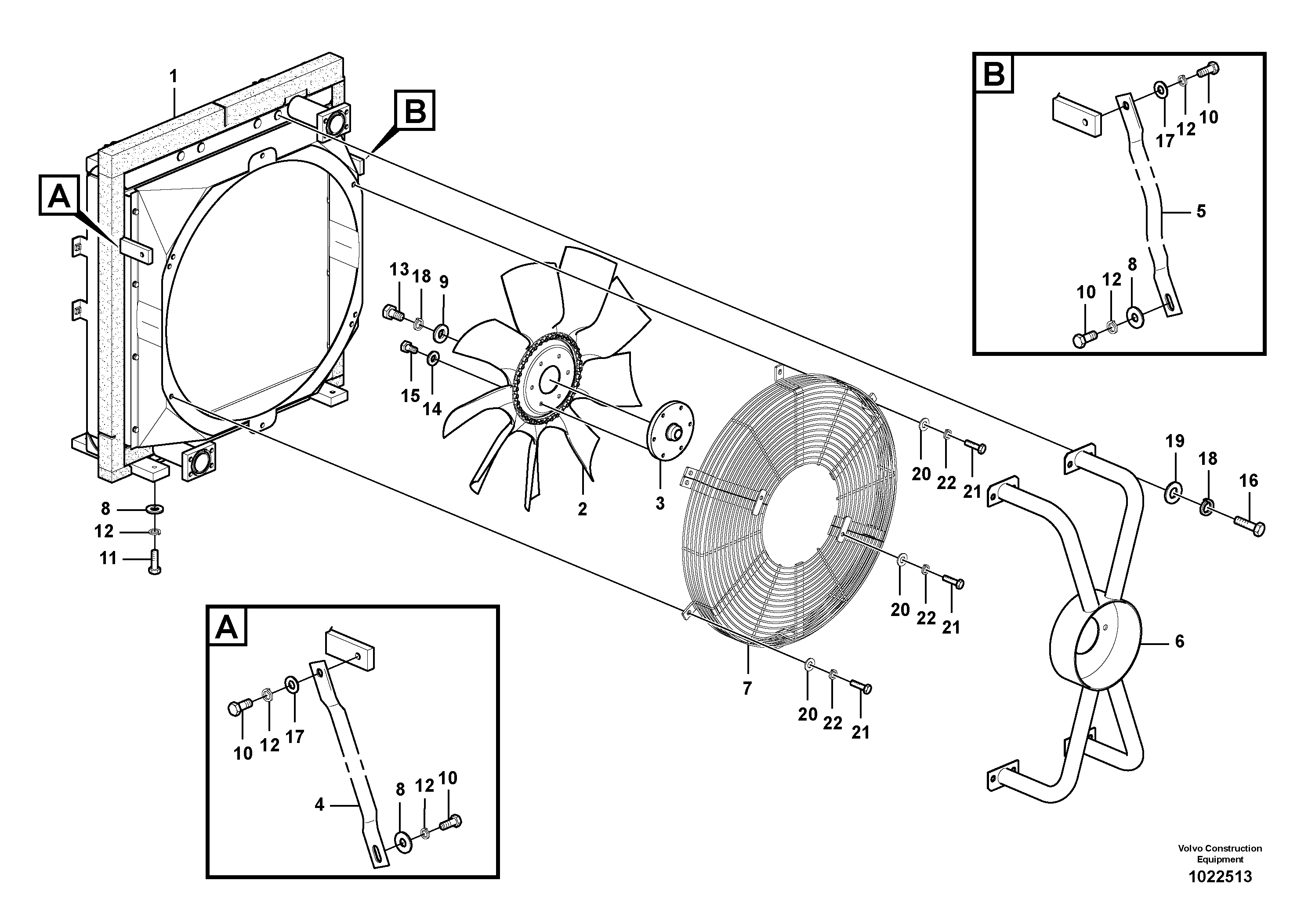 Схема запчастей Volvo EC460C - 18104 Hydraulic system, oil cooler mount EC460C