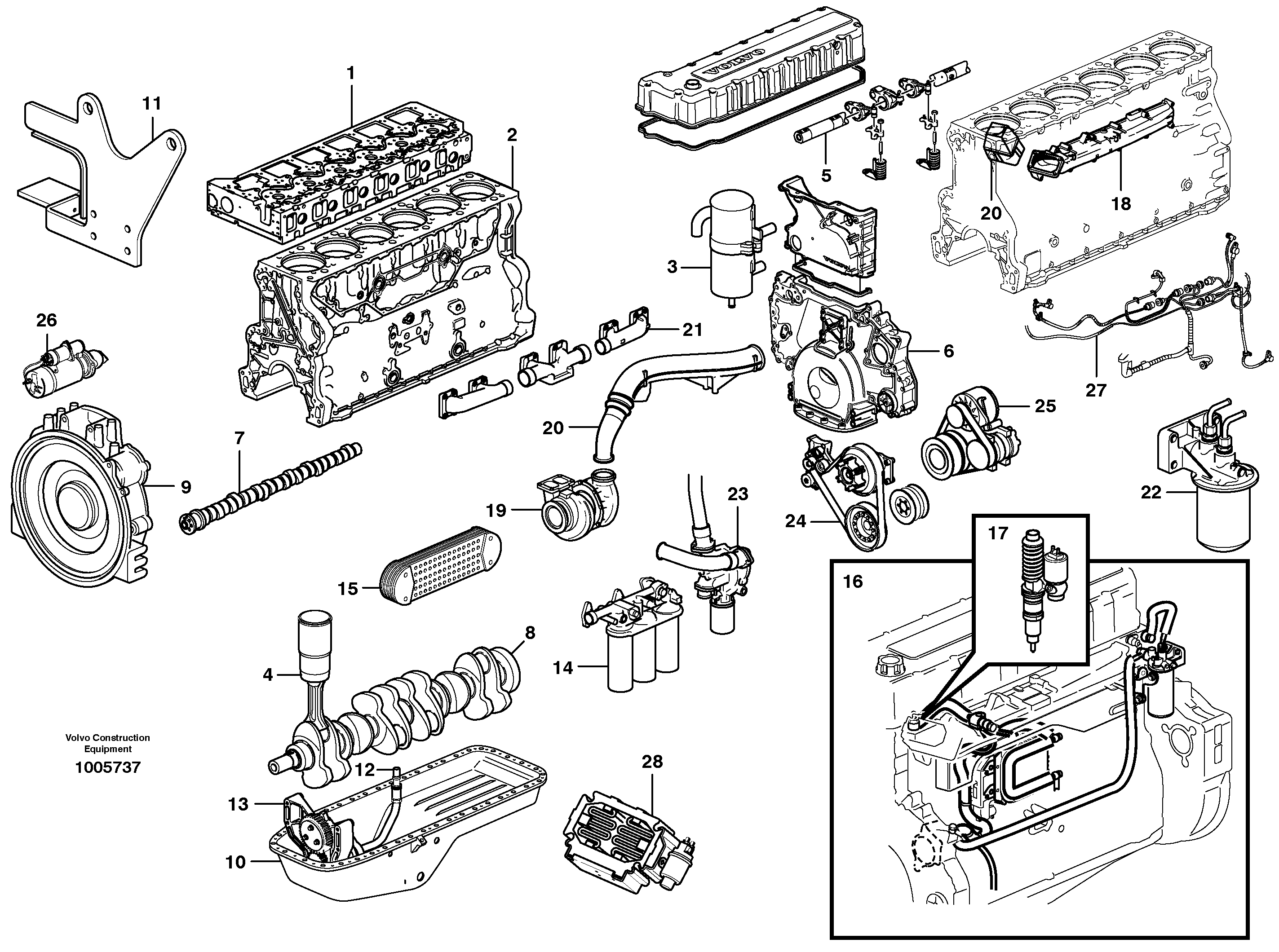 Схема запчастей Volvo EC460C - 42698 Двигатель в сборе EC460C