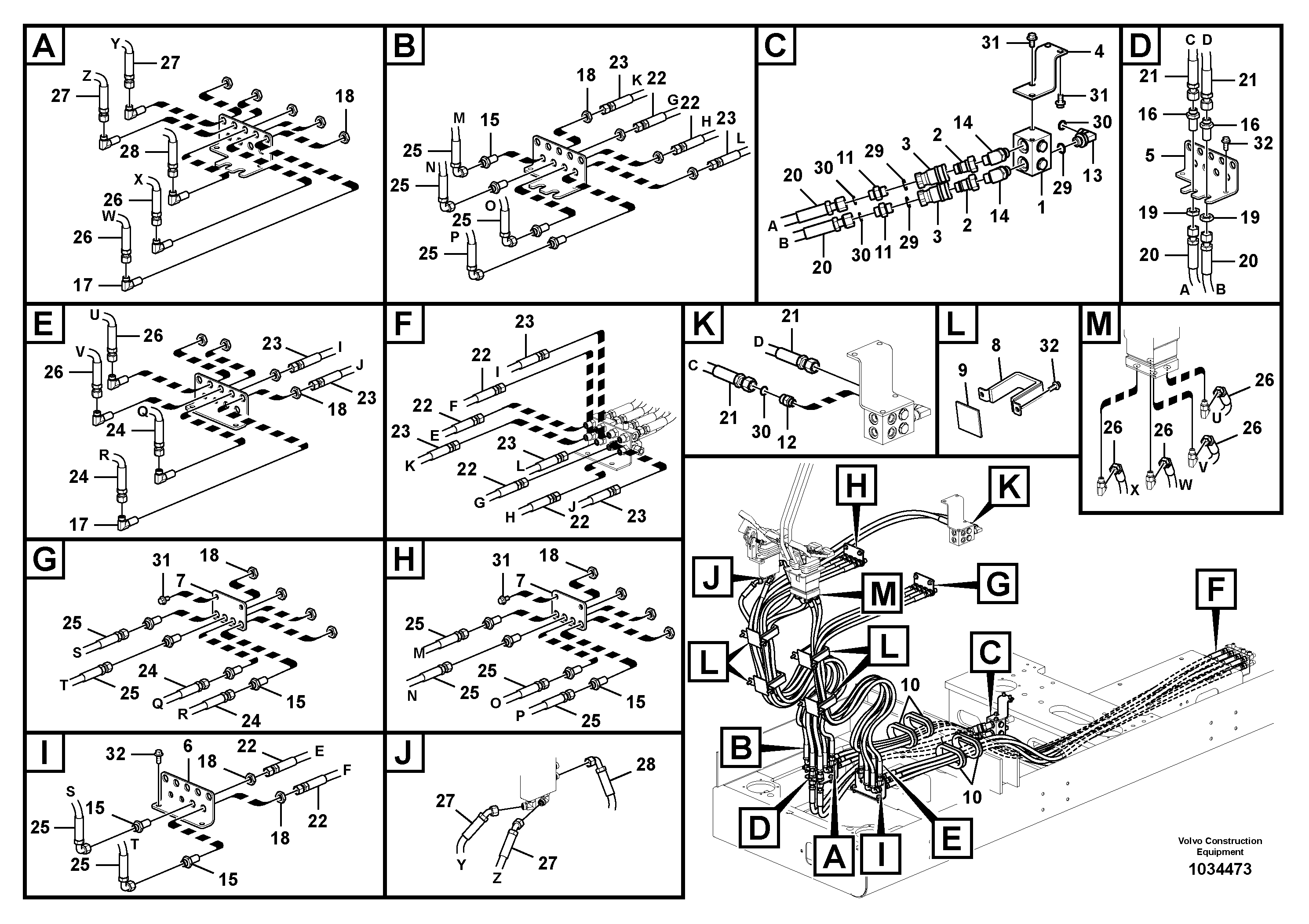 Схема запчастей Volvo EC460C - 92038 Servo system, changing lever function EC460C