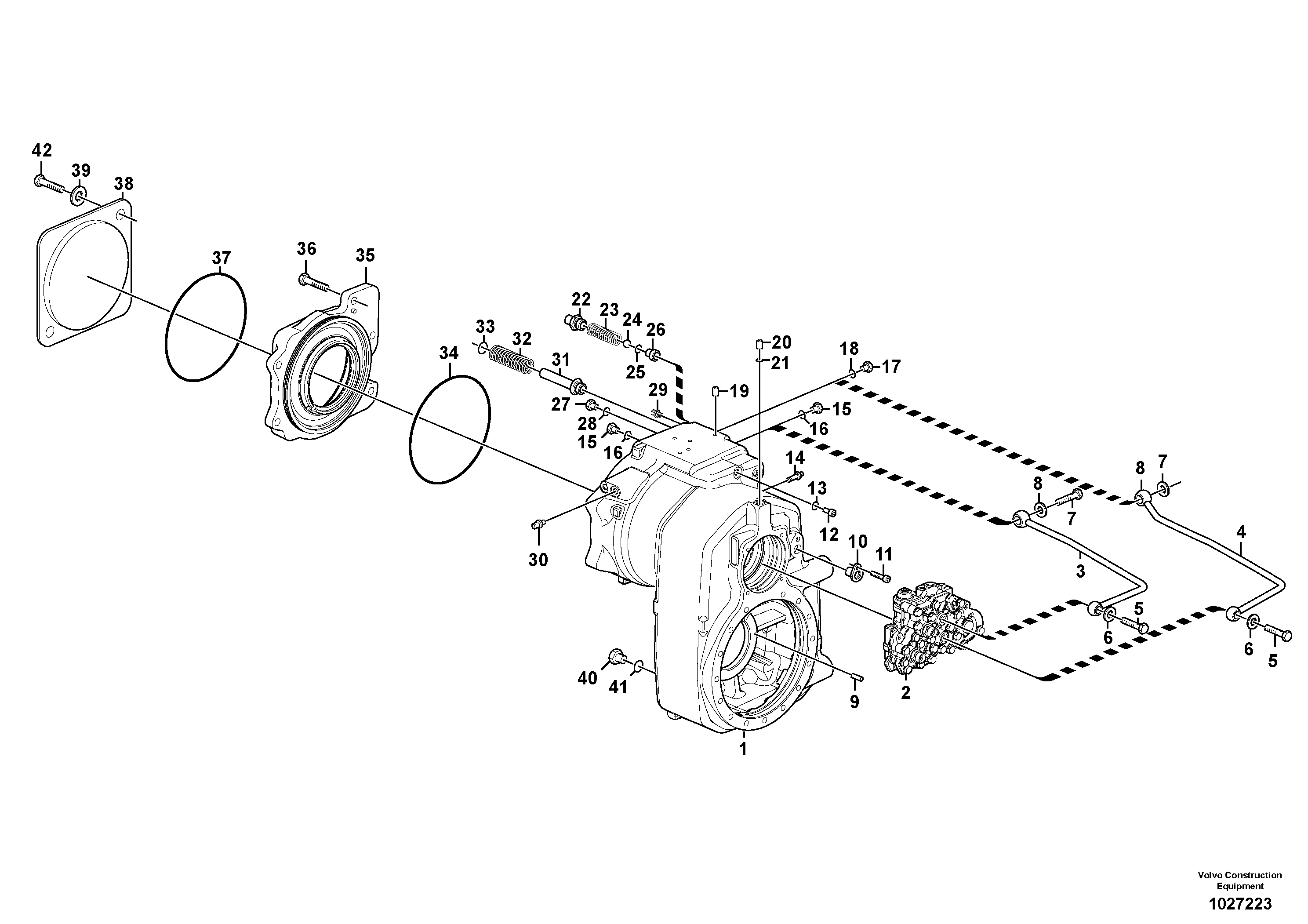 Схема запчастей Volvo EW140C - 77496 Transfer gear box EW140C