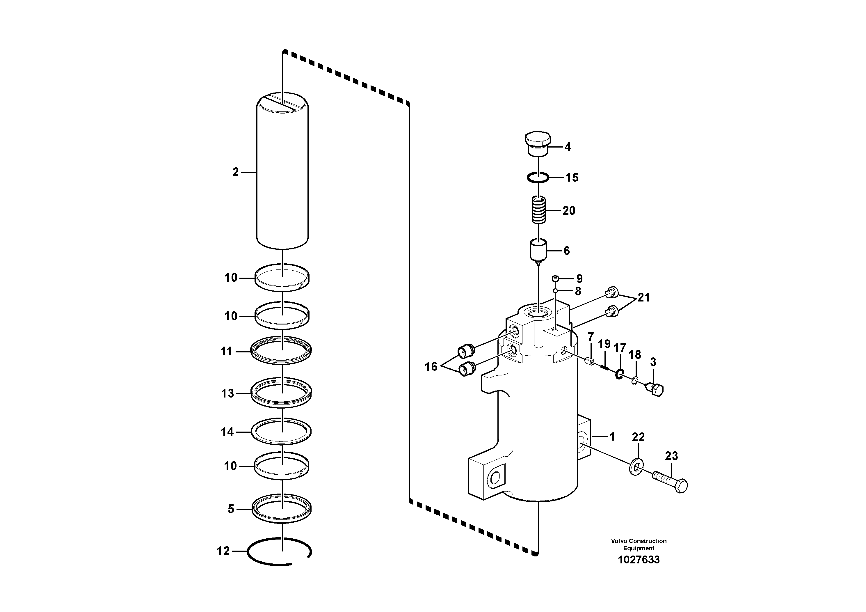 Схема запчастей Volvo EW140C - 74559 Oscillating system EW140C