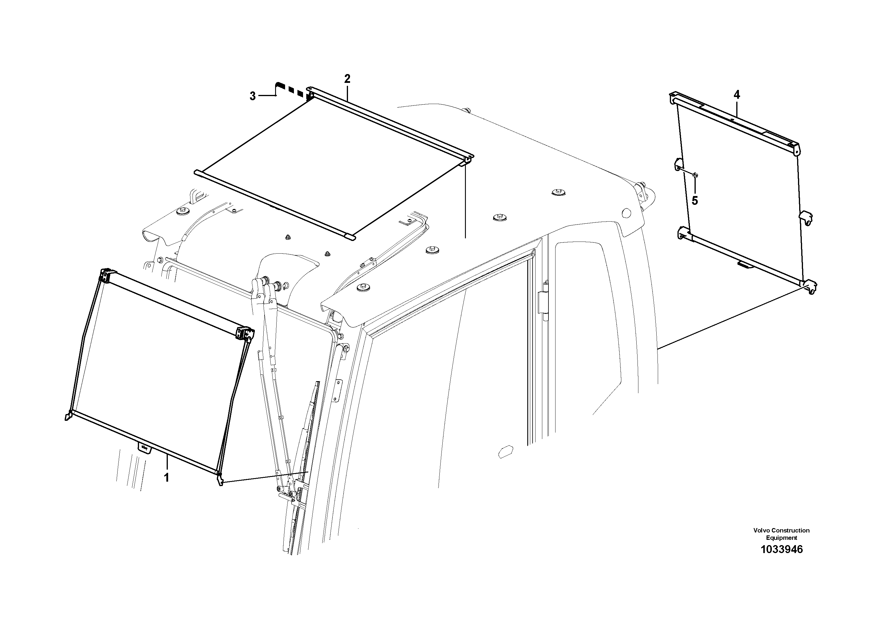 Схема запчастей Volvo EW140C - 46990 Sun visor interior EW140C